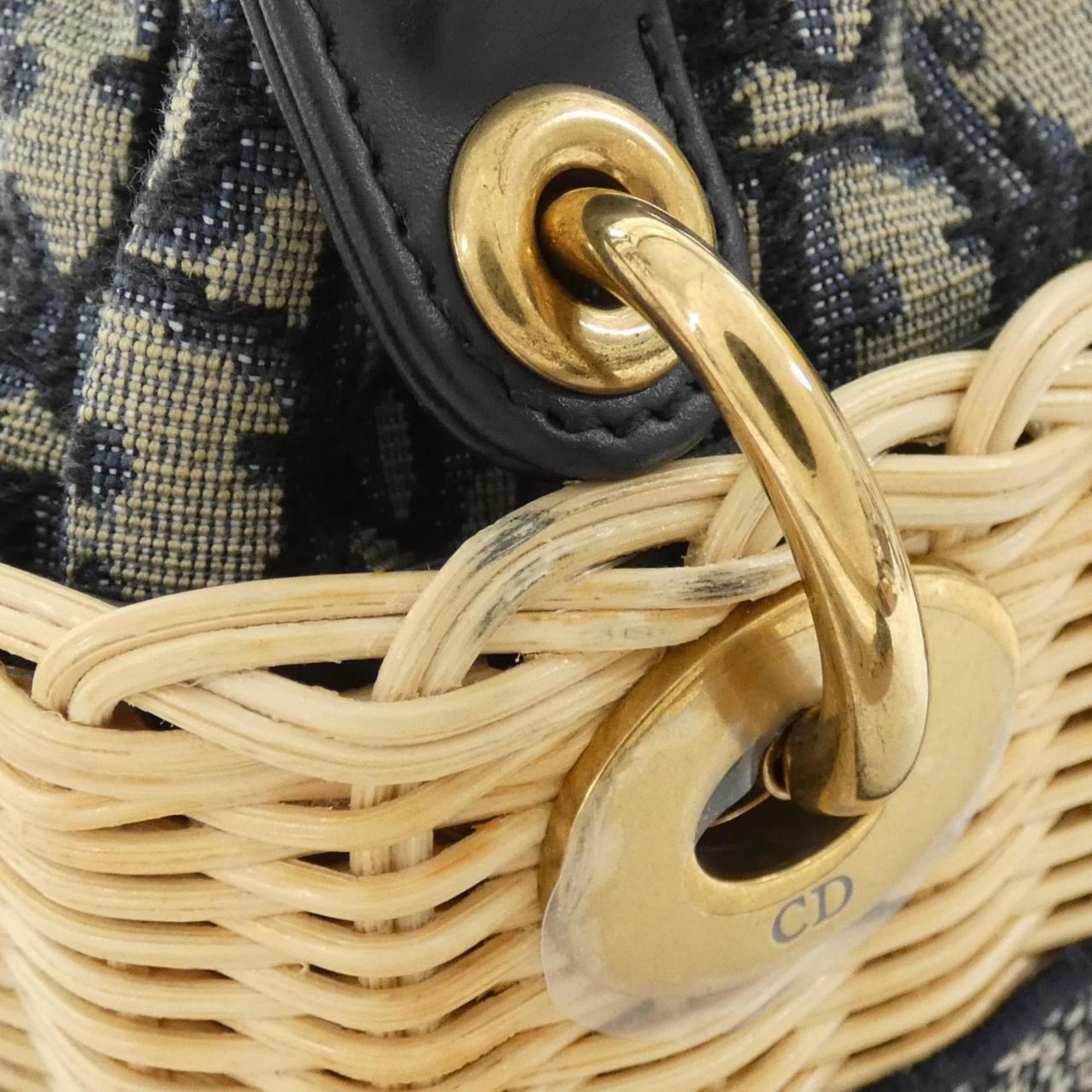 Christian Dior Blue Multi-Color Canvas Handbag (Pre-Owned)