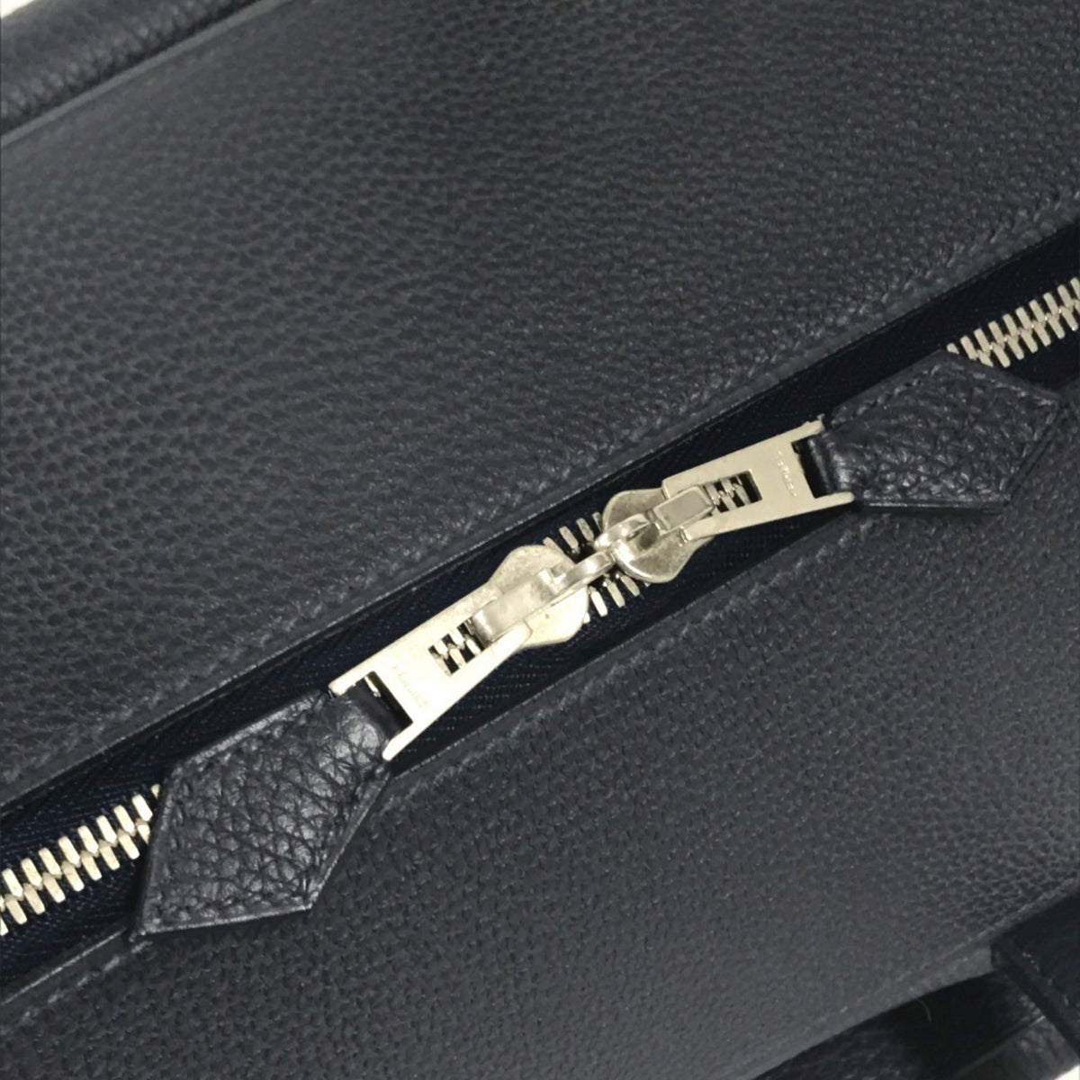 Hermes Navy Togo Leather Boston Bag Handbag Shoulder Bag (Pre-Owned)