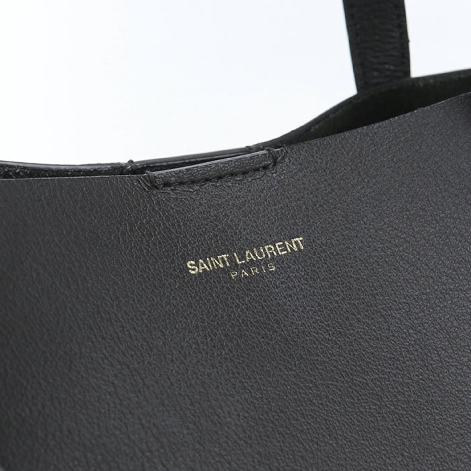 Saint Laurent Gray Leather Pouch Tote Bag (Pre-Owned)