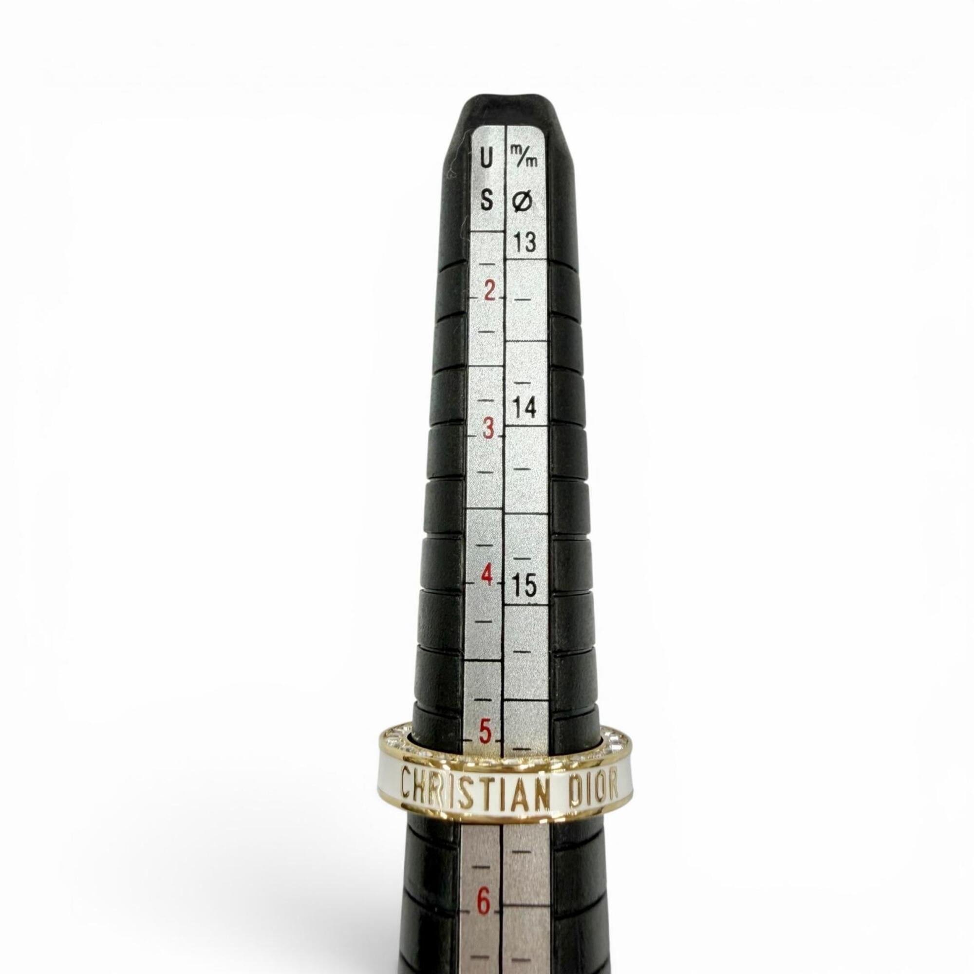 Christian Dior Gold White Band Ring (Pre-Owned)