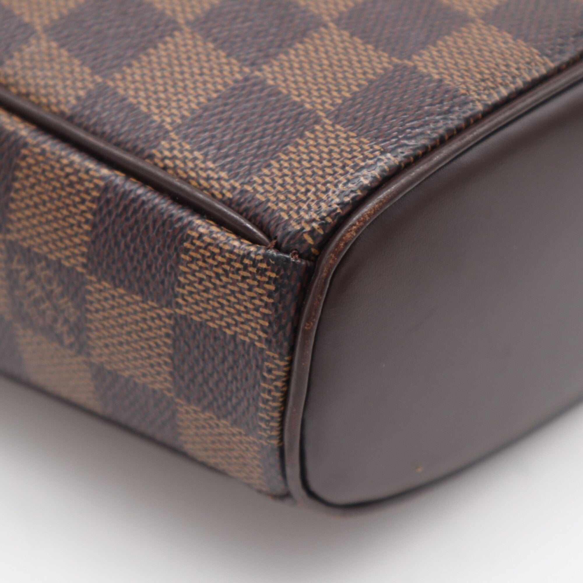 Louis Vuitton Beige Brown Damier Canvas Leather Coated Canvas Shoulder Bag (Pre-Owned)