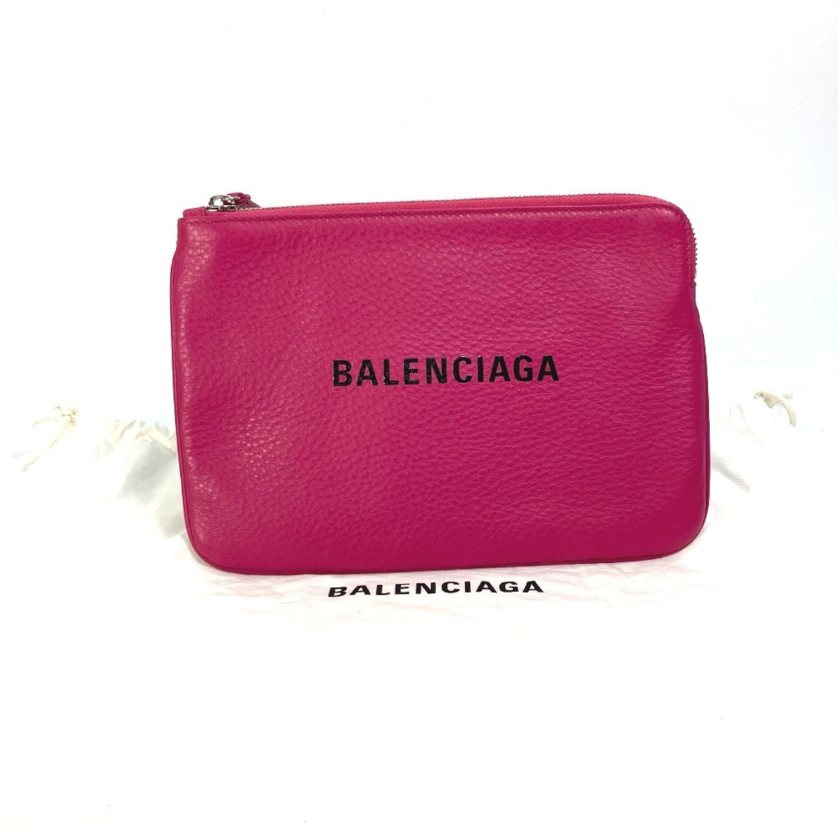 Balenciaga Black Pink Leather Clutch Bag Pouch (Pre-Owned)