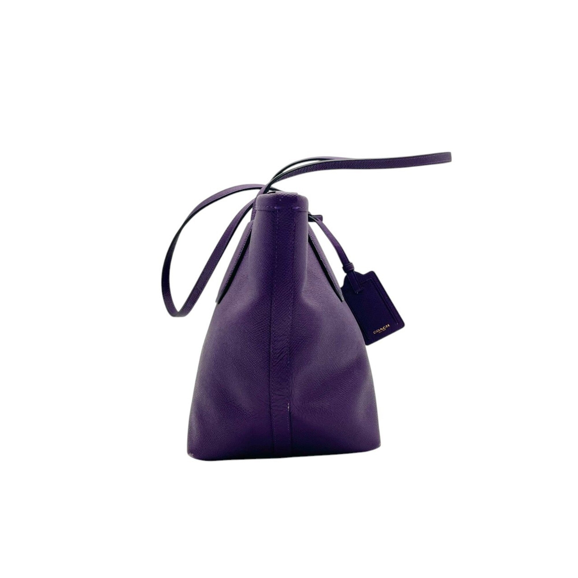 Coach Purple Leather Handbag Tote Bag (Pre-Owned)