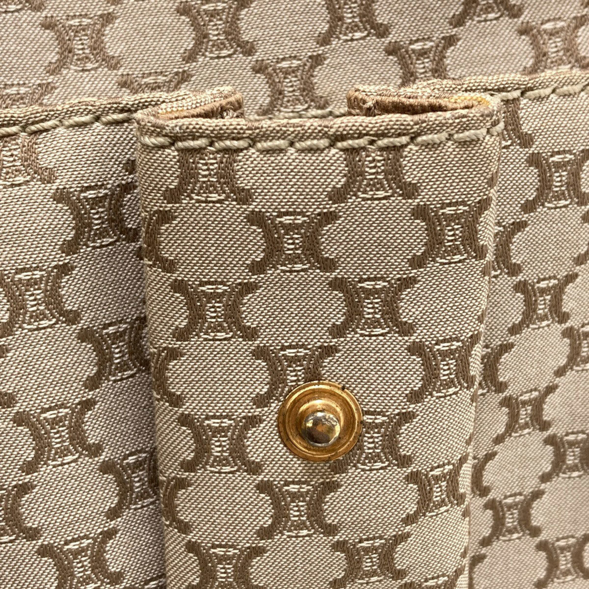 Celine Brown Canvas Shoulder Bag (Pre-Owned)