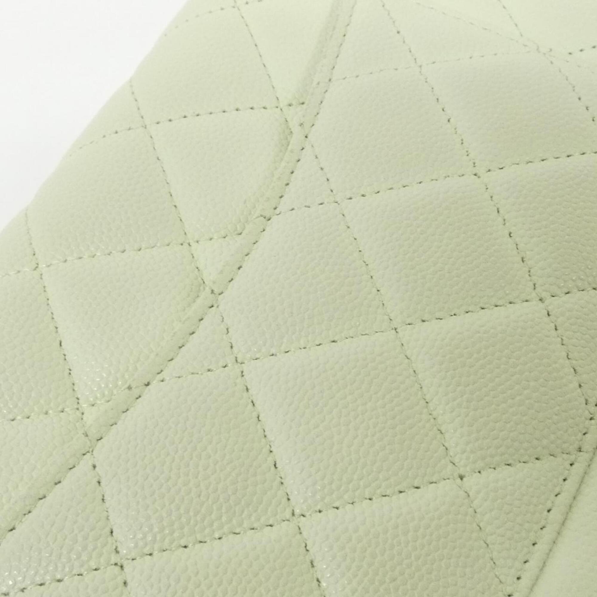 Chanel Light Green Grained Calfskin Chain/Shoulder Wallet (Pre-Owned)