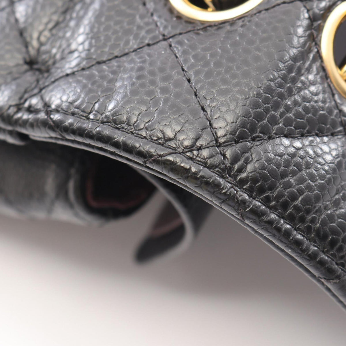 Chanel Black Grained Calfskin Handbag Shoulder Bag (Pre-Owned)