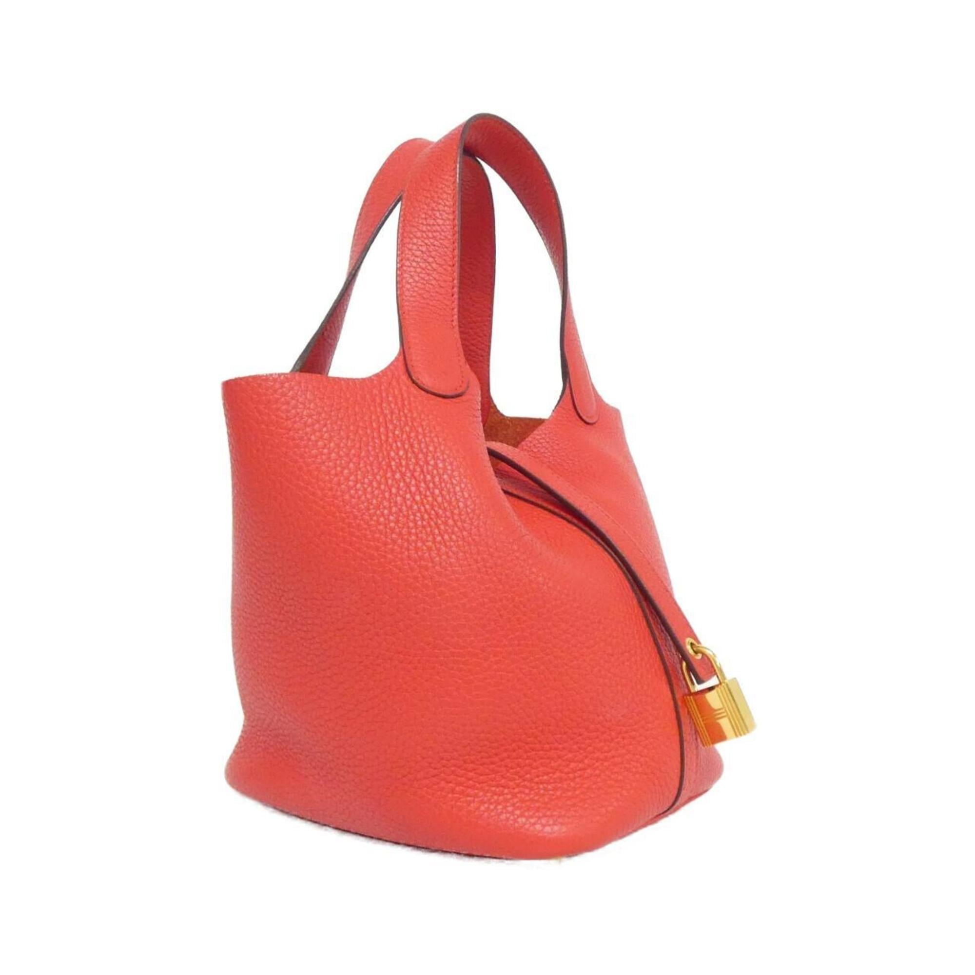 Hermes Gold Taurillon Clemence Leather Handbag (Pre-Owned)