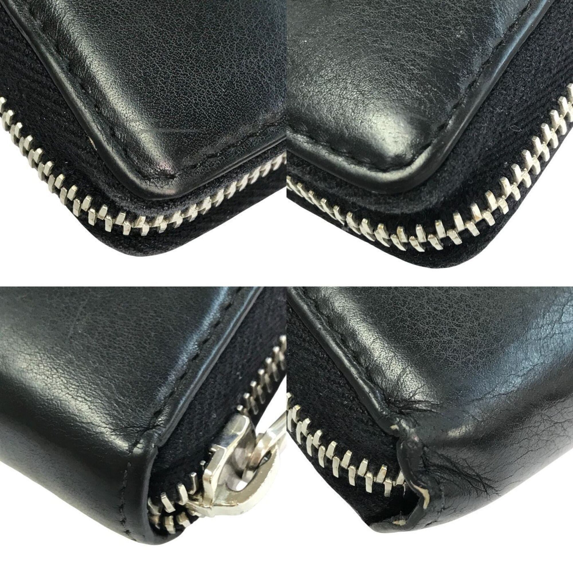 Saint Laurent Black Leather Long Wallet (Bi-Fold) (Pre-Owned)