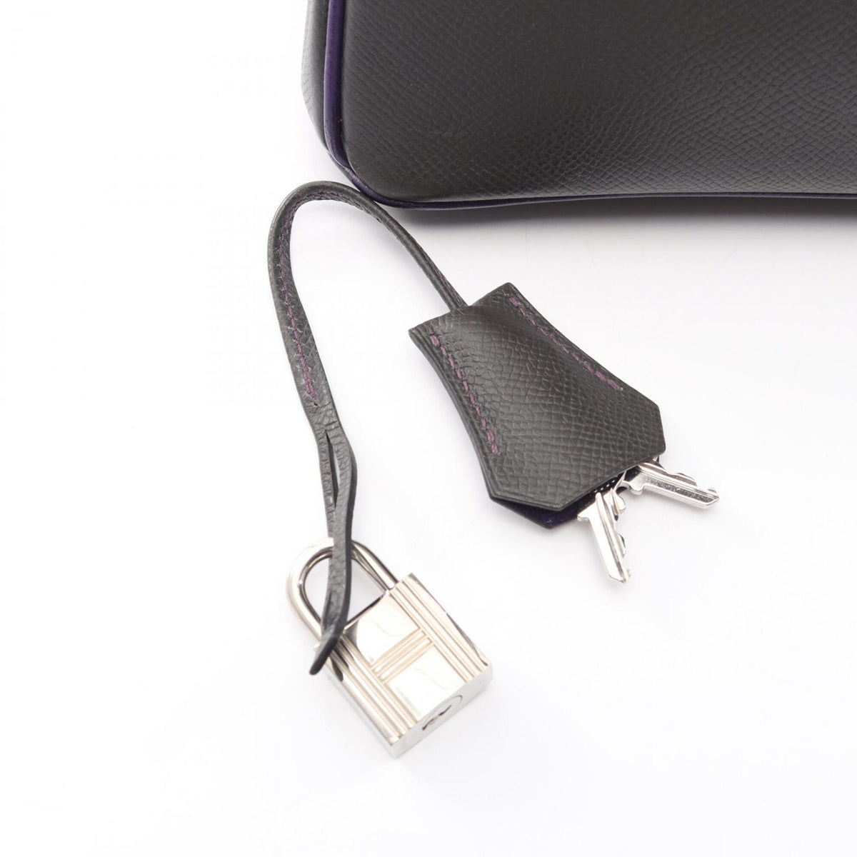 Hermes Graphite Gray Purple Violet Epsom Leather Handbag (Pre-Owned)