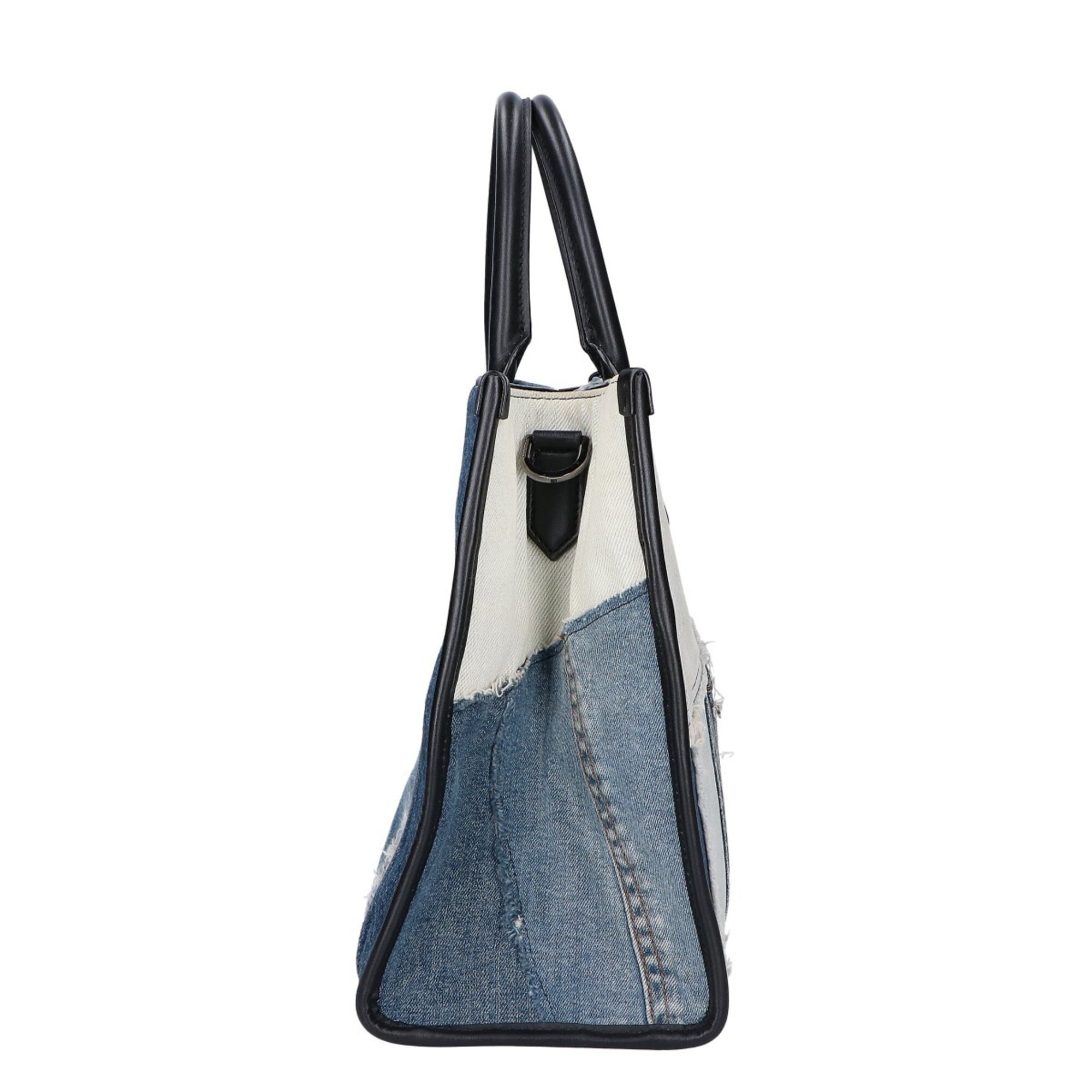 Dolce & Gabbana Black Blue Cotton Shopping Bag Tote Bag (Pre-Owned)