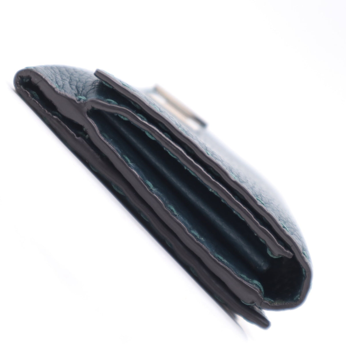 Fendi Selleria Green Leather Long Wallet (Bi-Fold) (Pre-Owned)