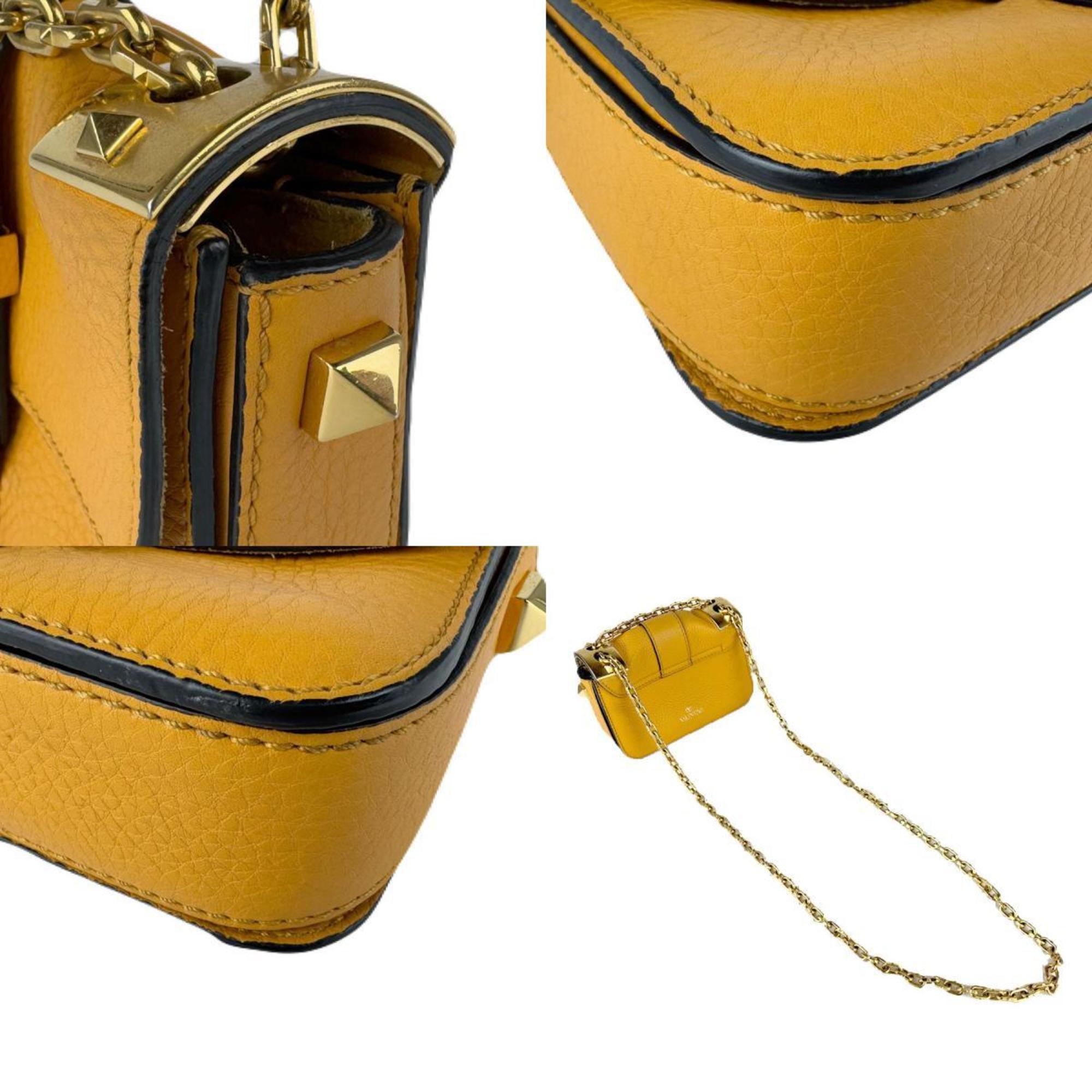 Valentino Garavani Orange Leather Shoulder Bag (Pre-Owned)