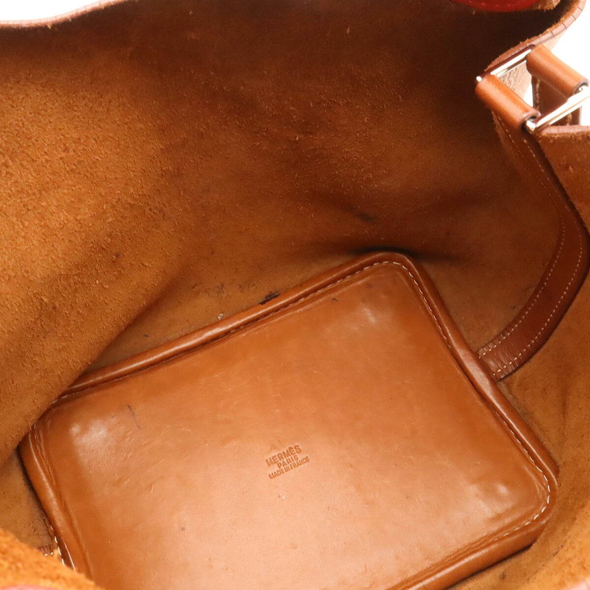 Hermes Brown Red Color Barenia Leather Handbag Tote Bag (Pre-Owned)