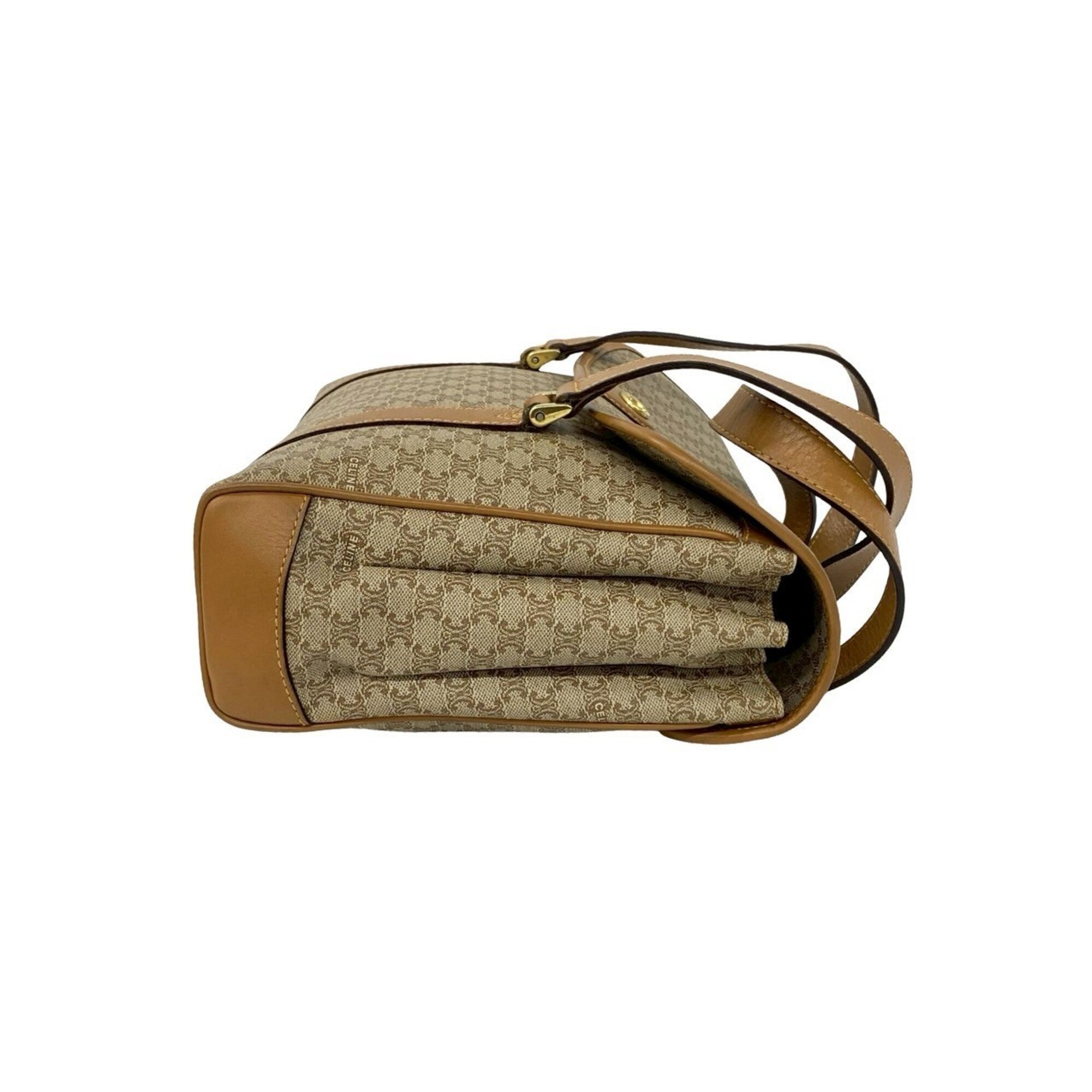 Celine Beige Brown Leather Pvc Handbag Tote Bag (Pre-Owned)