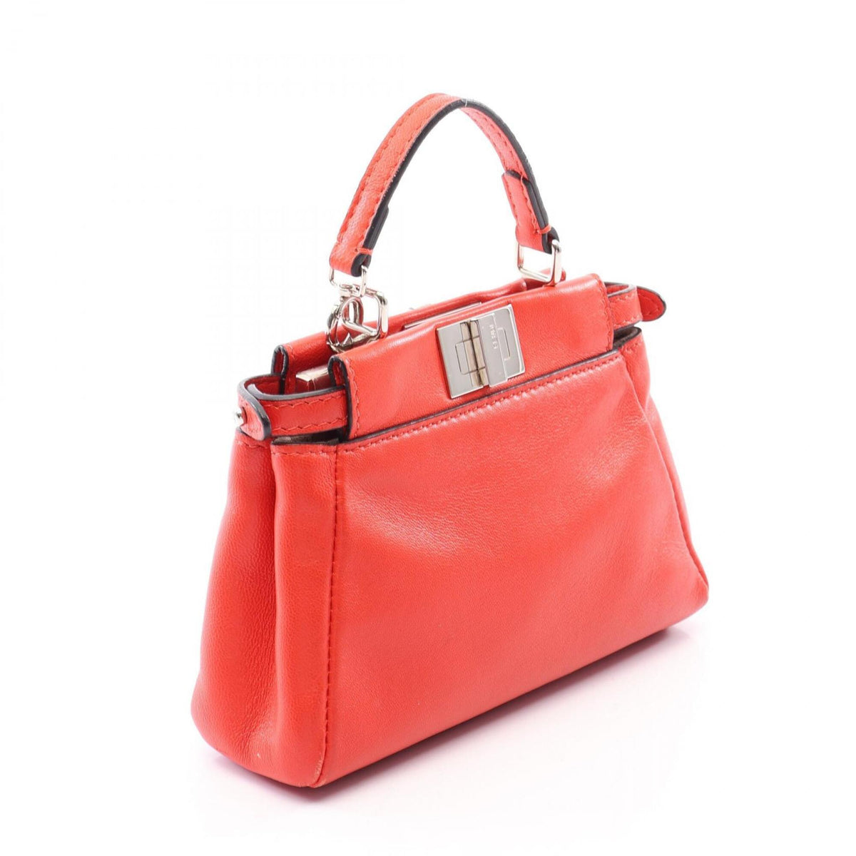 Fendi Multi-Color Red Color Leather Handbag (Pre-Owned)