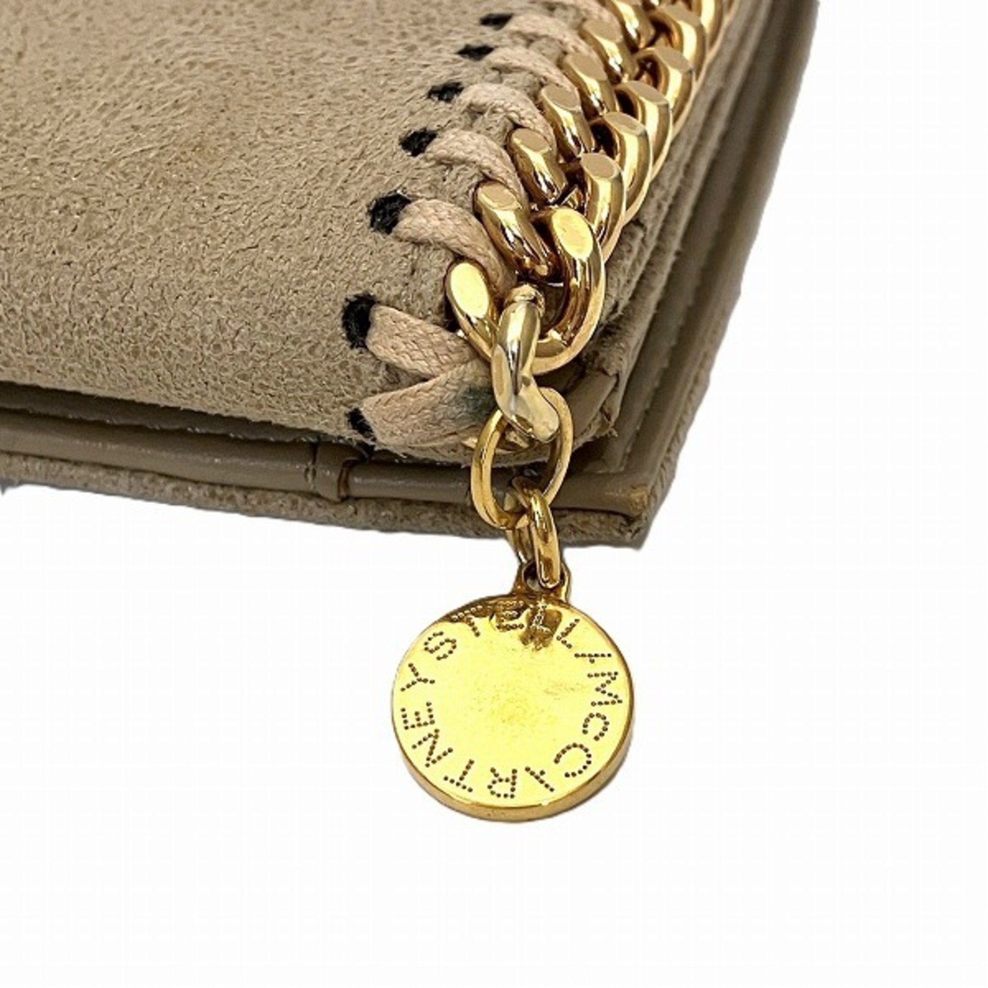 Stella Mccartney Beige Gold Faux Leather Wallet (Bi-Fold) (Pre-Owned)