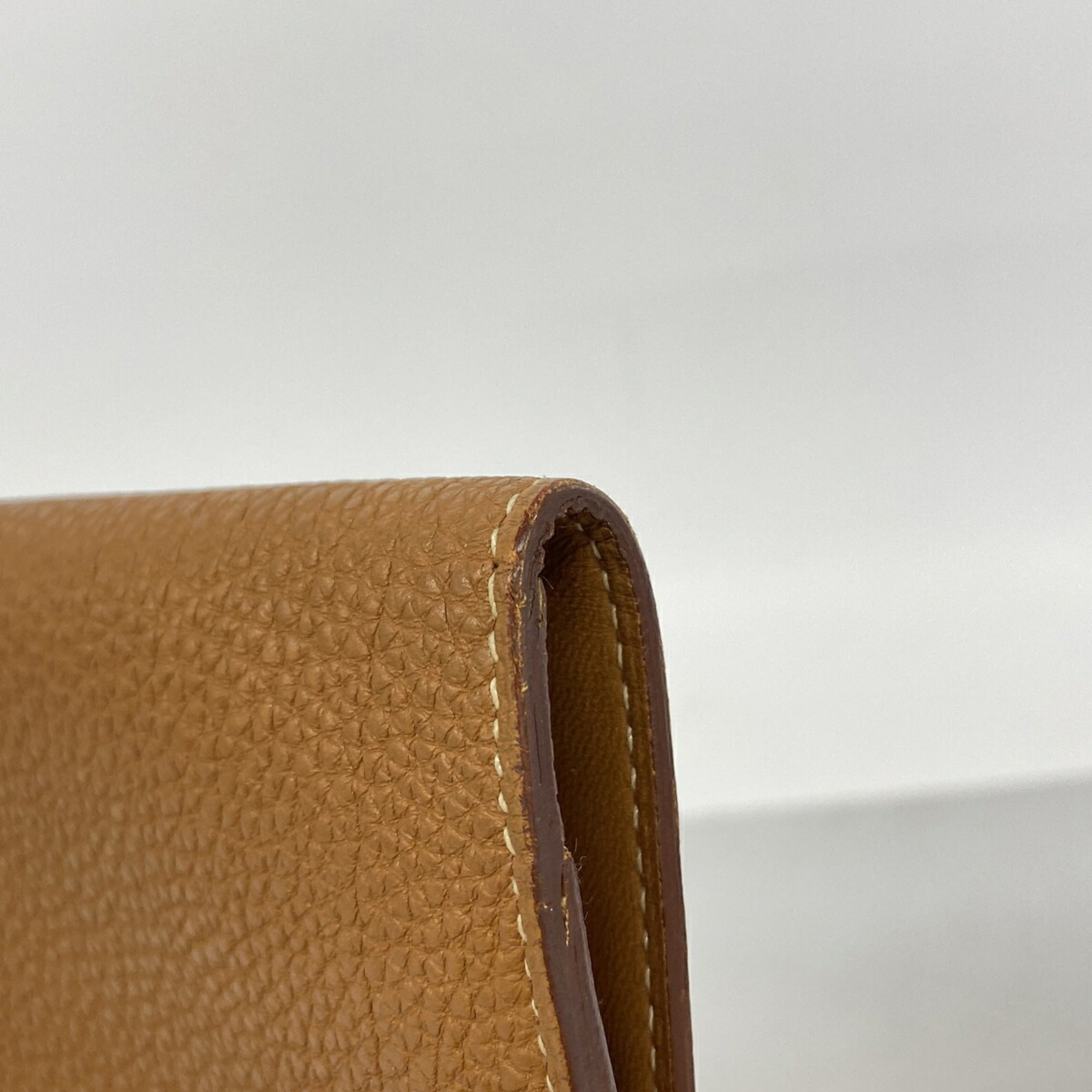 Hermes Gold Togo Leather Coin Purse/Coin Case (Pre-Owned)