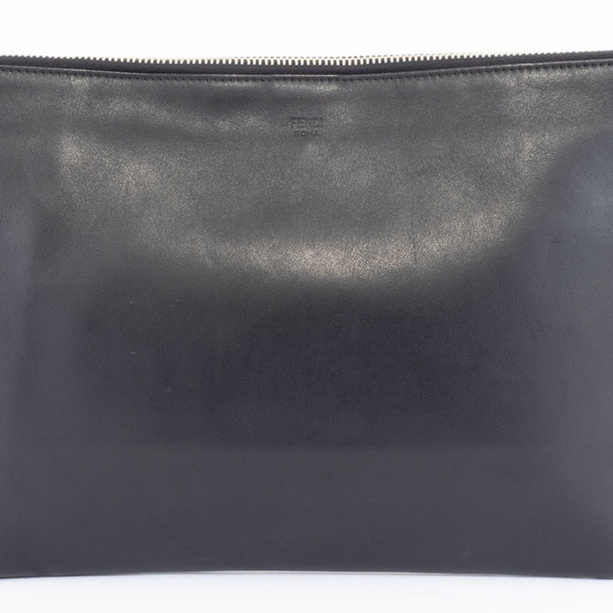 Fendi Black Leather Clutch Bag (Pre-Owned)