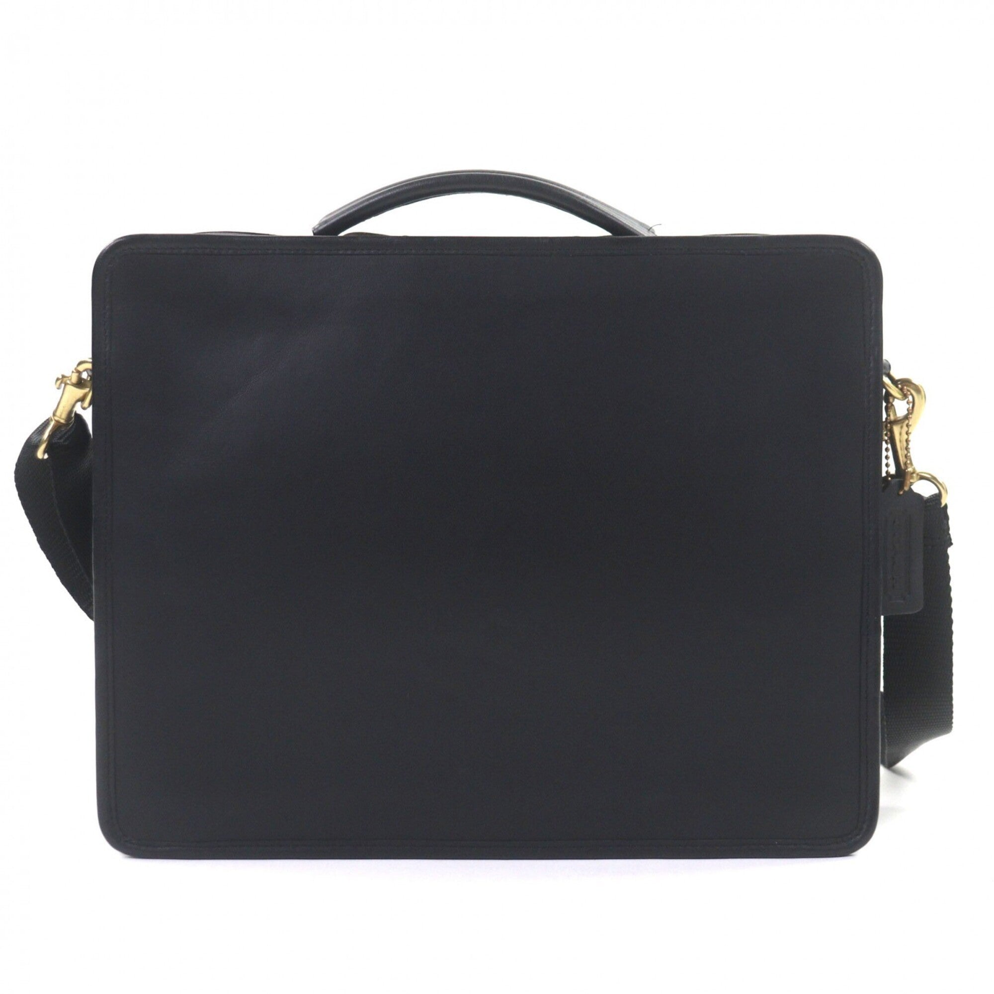 Coach Black Leather Nylon Briefcase Shoulder Bag (Pre-Owned)
