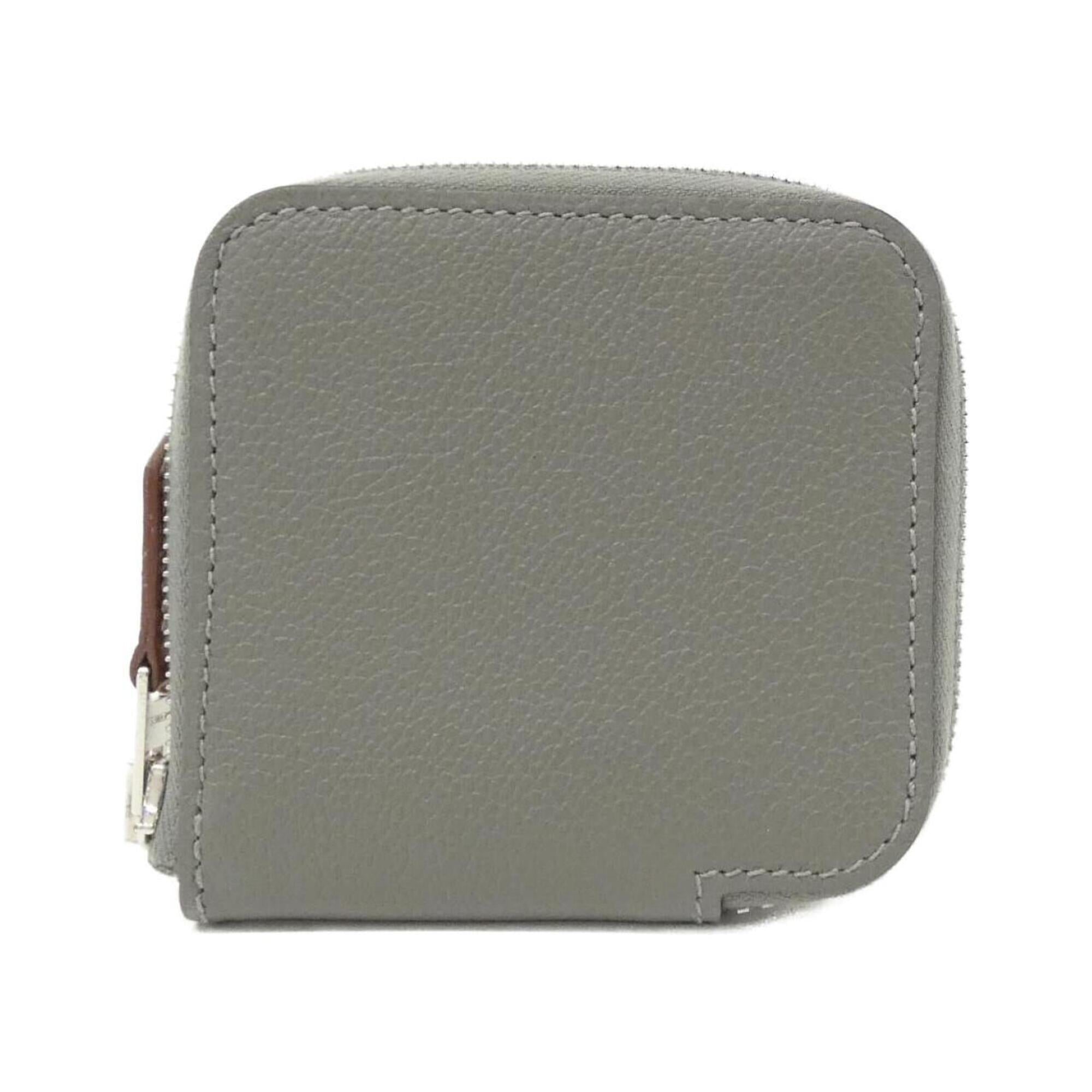 Hermes Gray Silk Coin Purse/Coin Case (Pre-Owned)