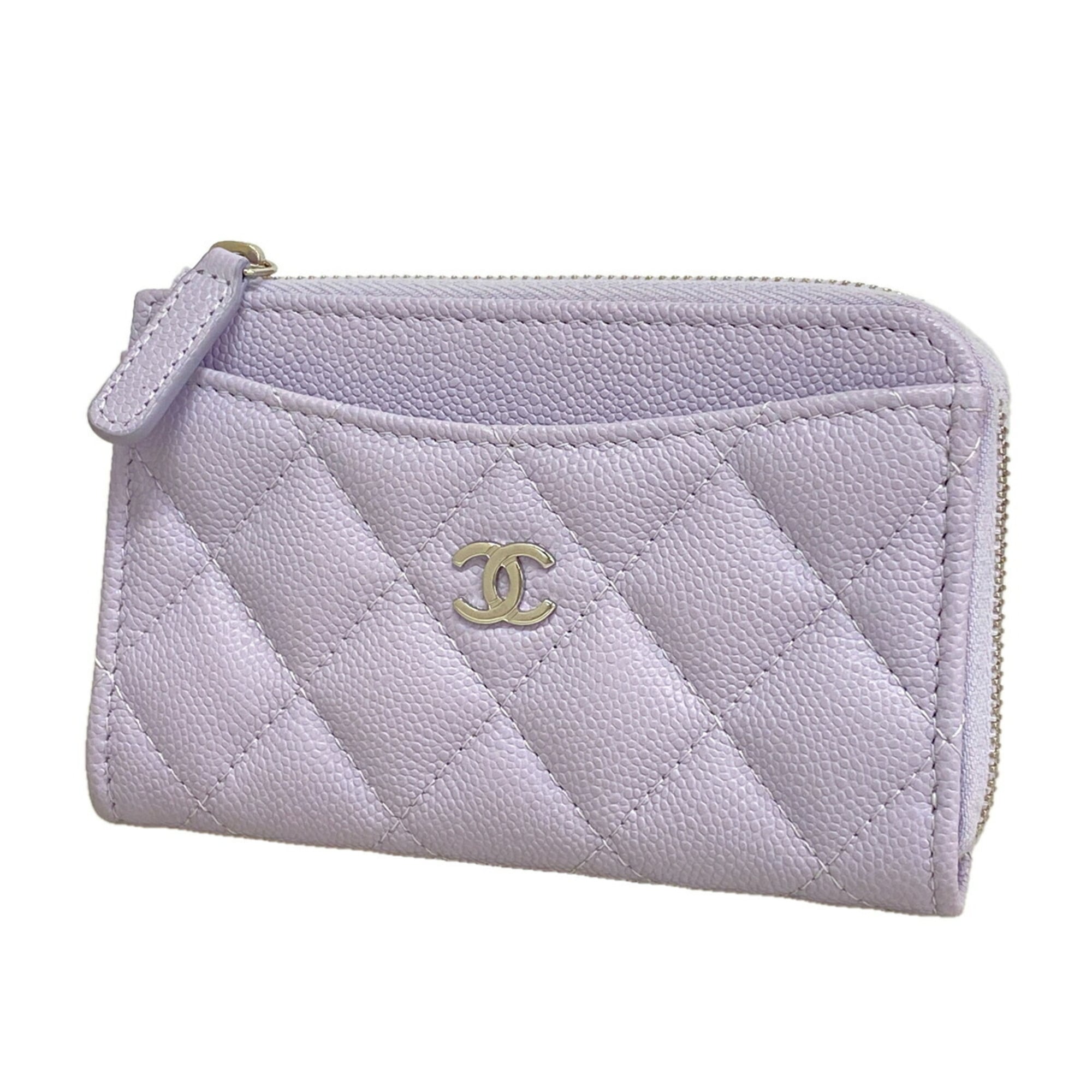 Chanel Light Purple Grained Calfskin Coin Purse/Coin Case (Pre-Owned)