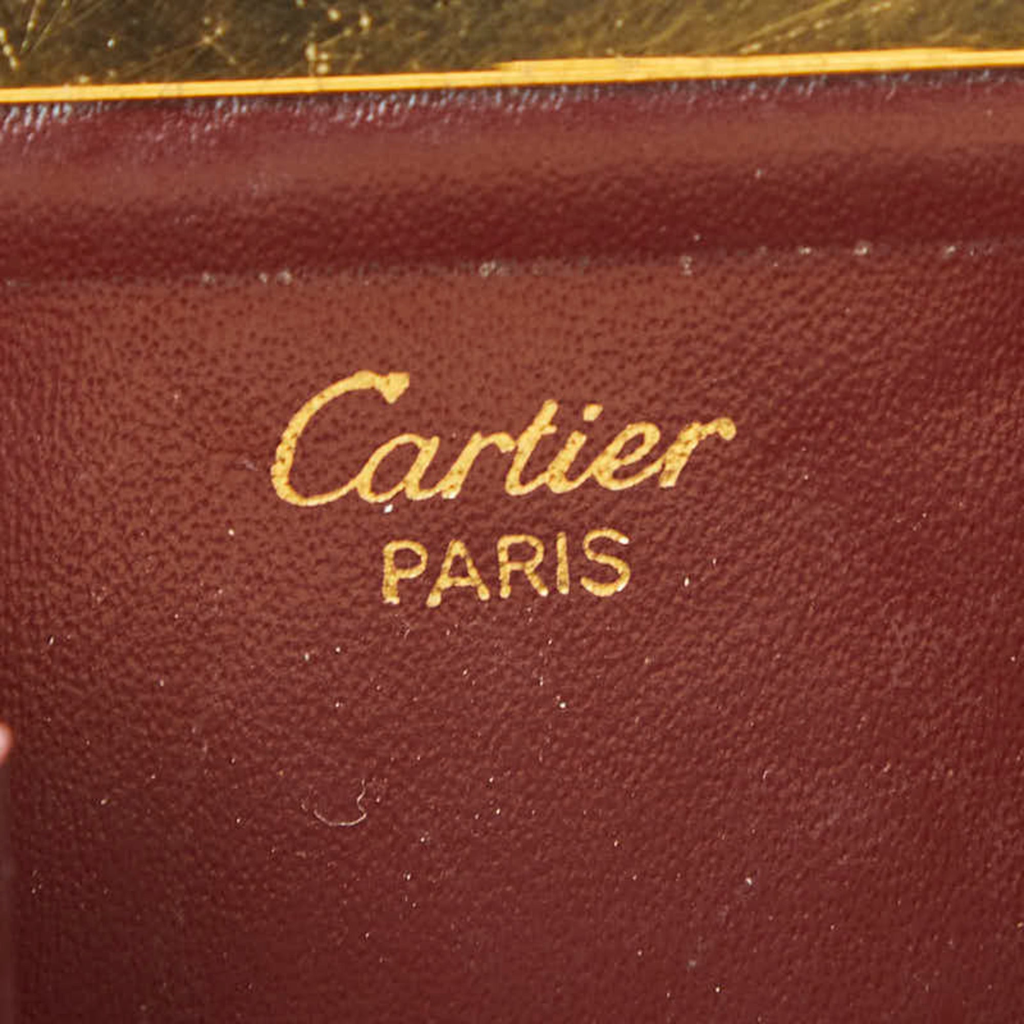 Cartier Bordeaux Wine Red Leather Coin Purse/Coin Case (Pre-Owned)