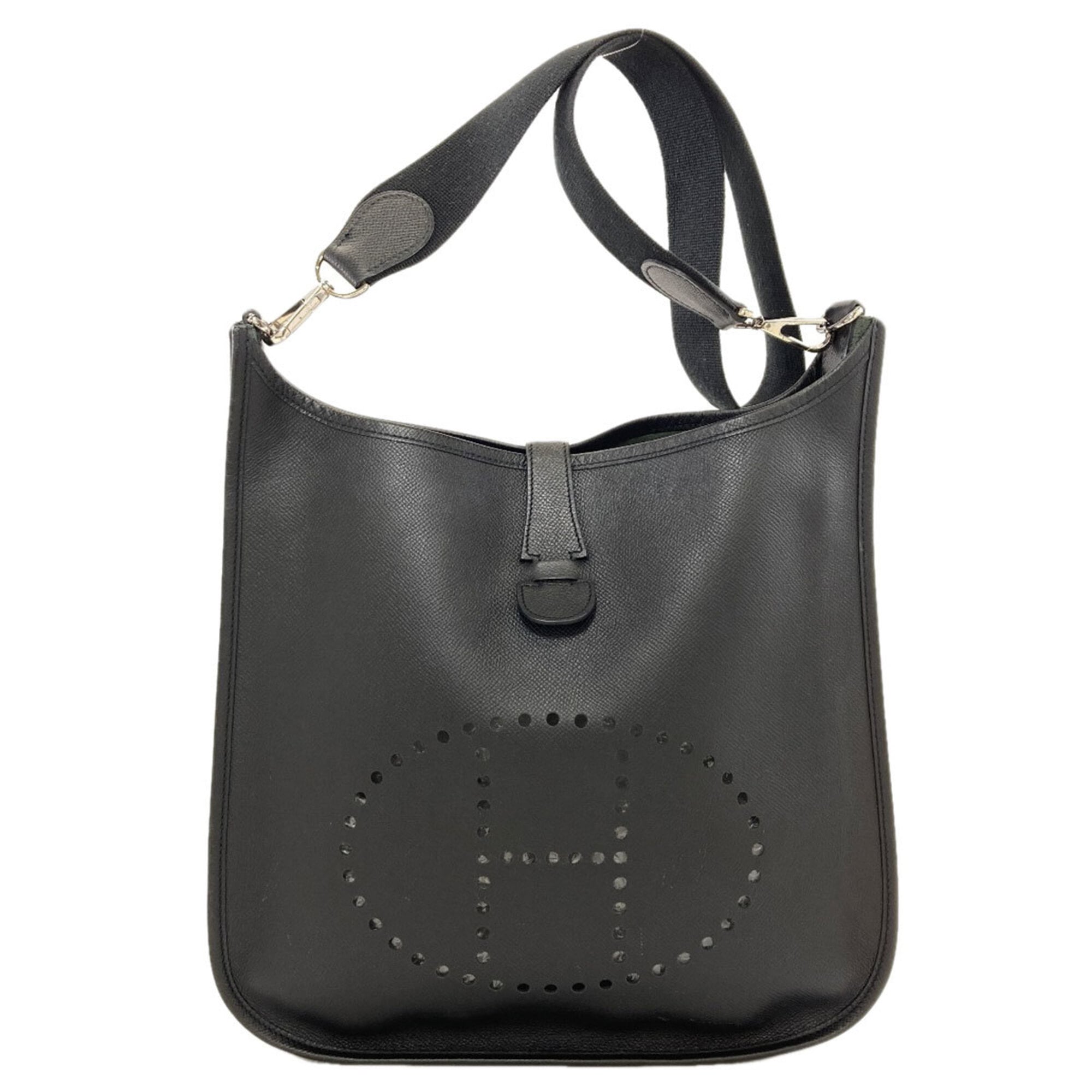 Hermes Evelyne Black Epsom Leather Shoulder Bag (Pre-Owned)