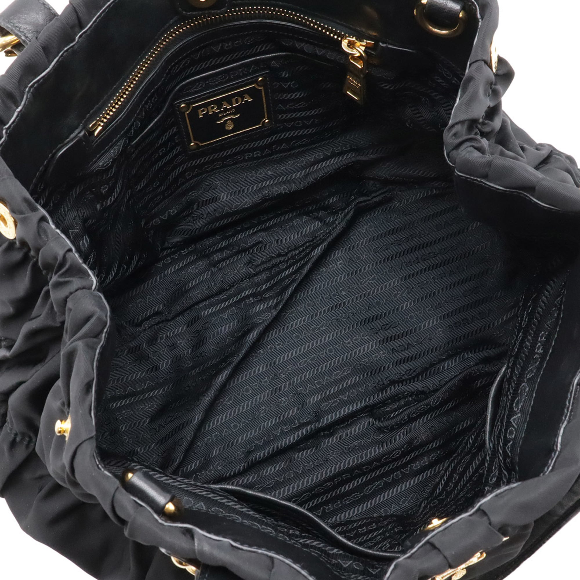 Prada Black Nero Tessuto Handbag Shoulder Bag Tote Bag (Pre-Owned)