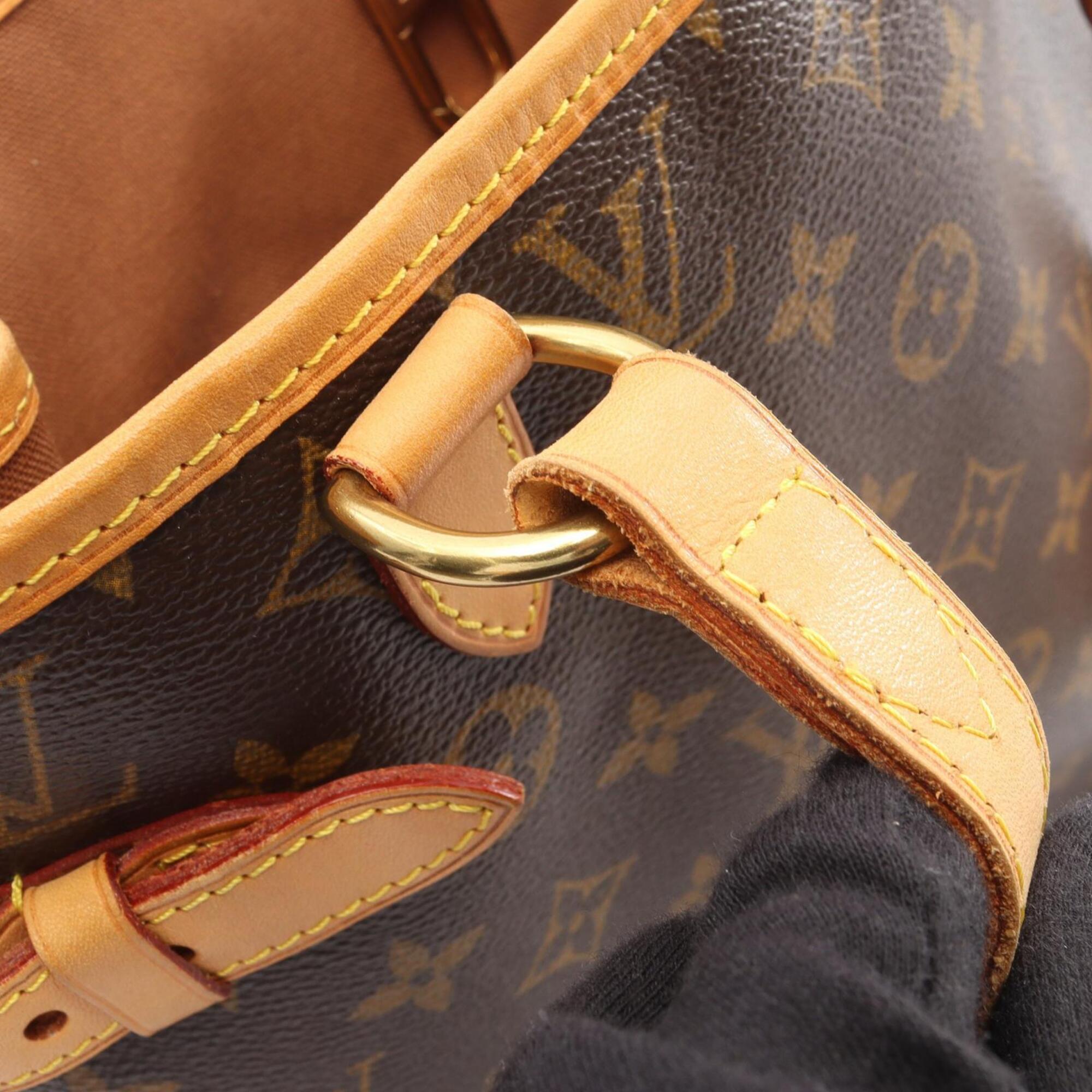 Louis Vuitton Brown Coated Canvas Leather Handbag Tote Bag (Pre-Owned)