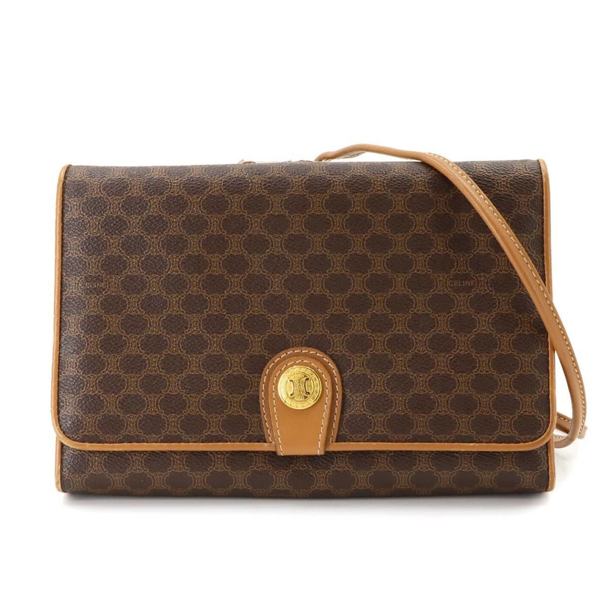 Celine Brown Pvc Leather Handbag Shoulder Bag (Pre-Owned)