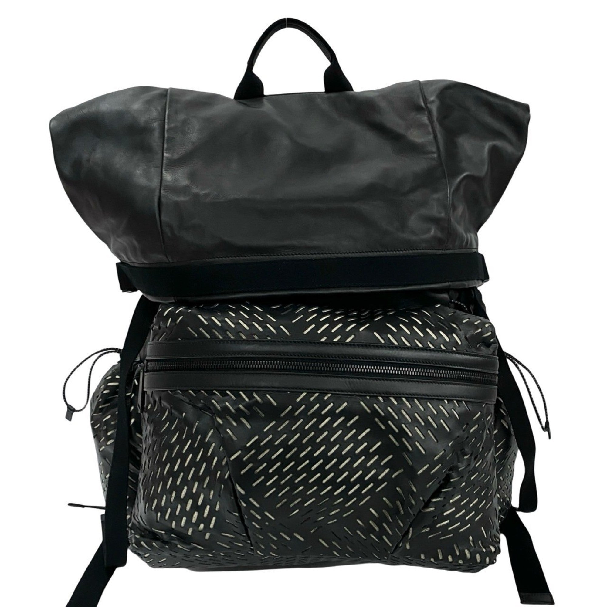 Bottega Veneta Black Leather Backpack (Pre-Owned)