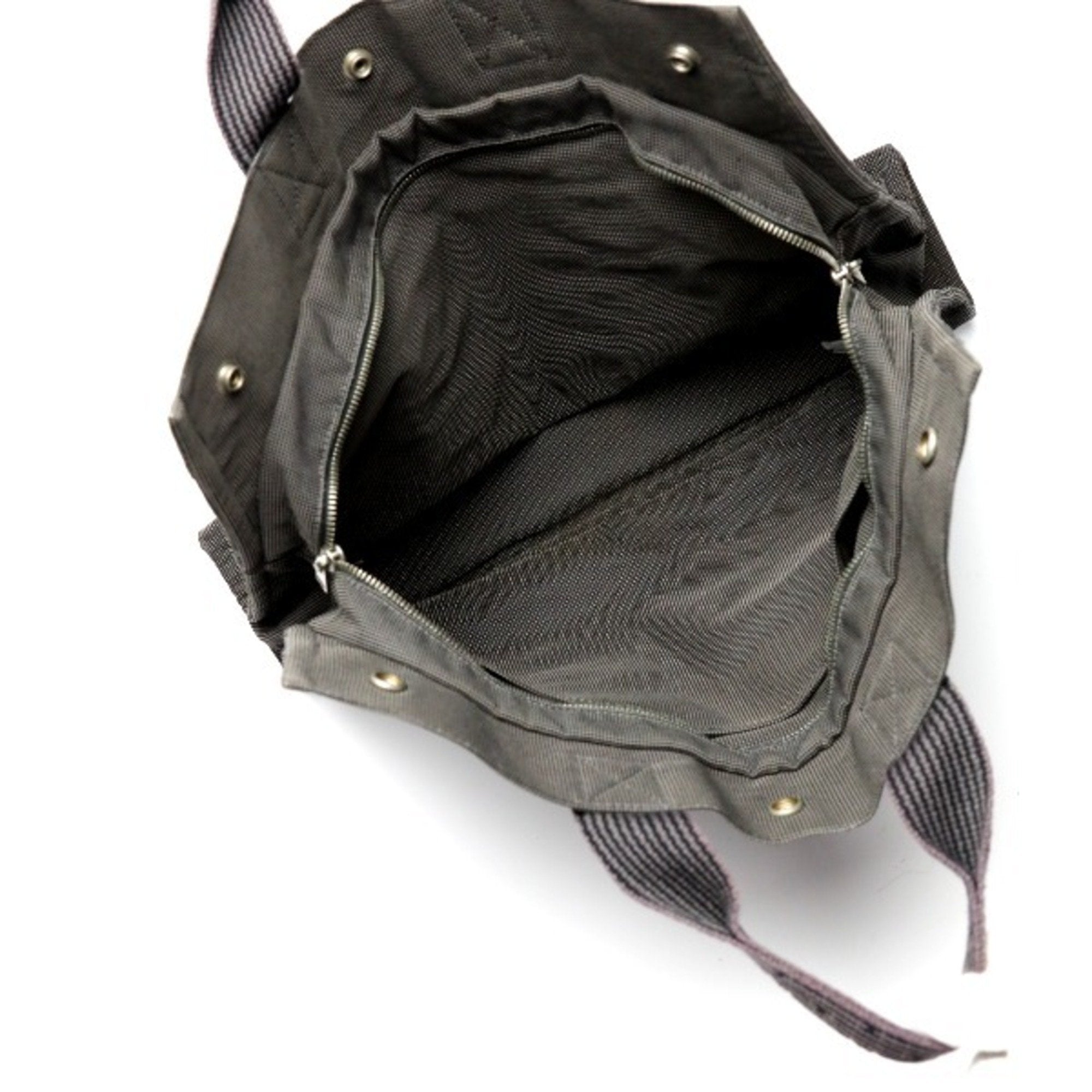 Hermes Her Line Gray Canvas Tote Bag (Pre-Owned)