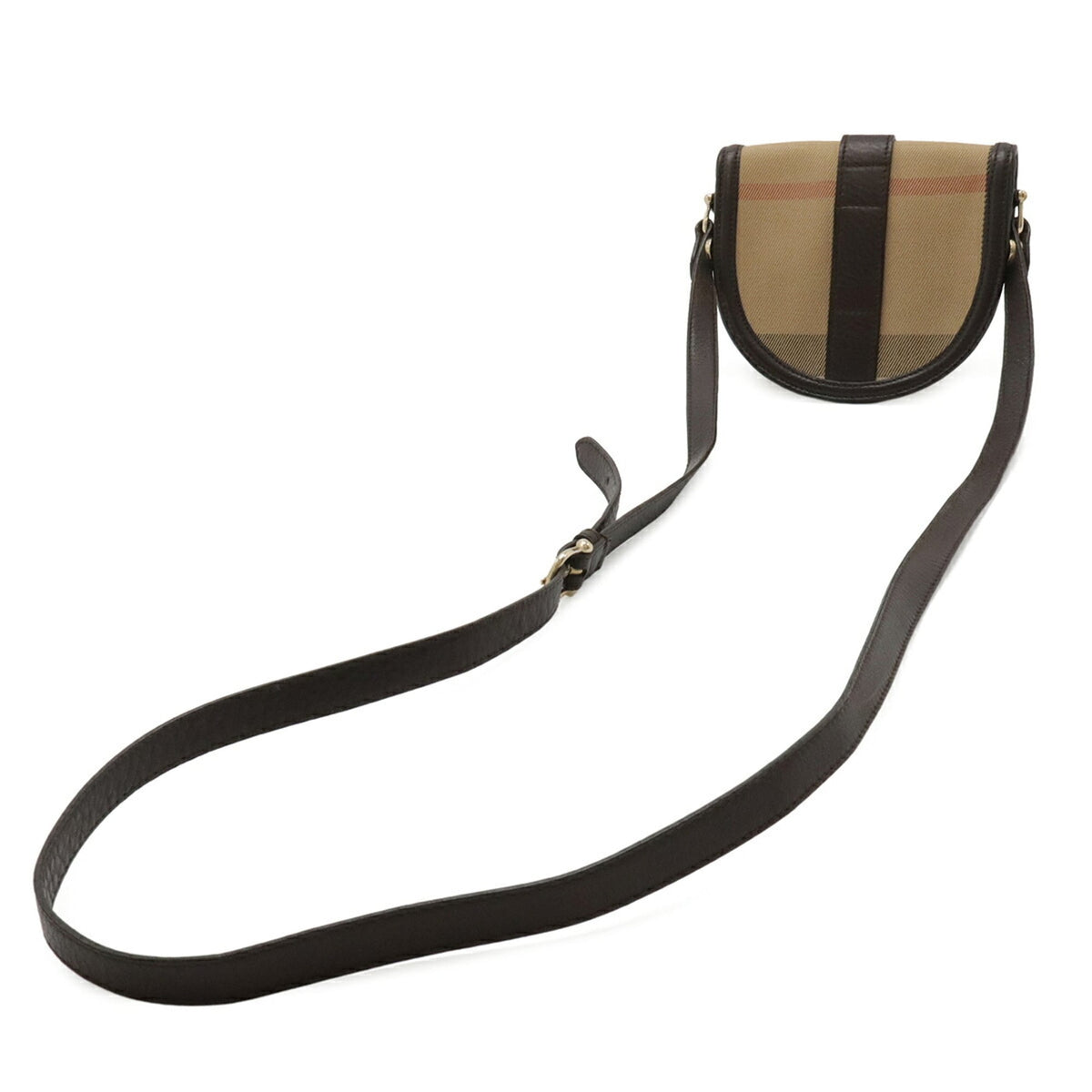Burberry Beige Black Dark Brown Leather Pochette Shoulder Bag (Pre-Owned)