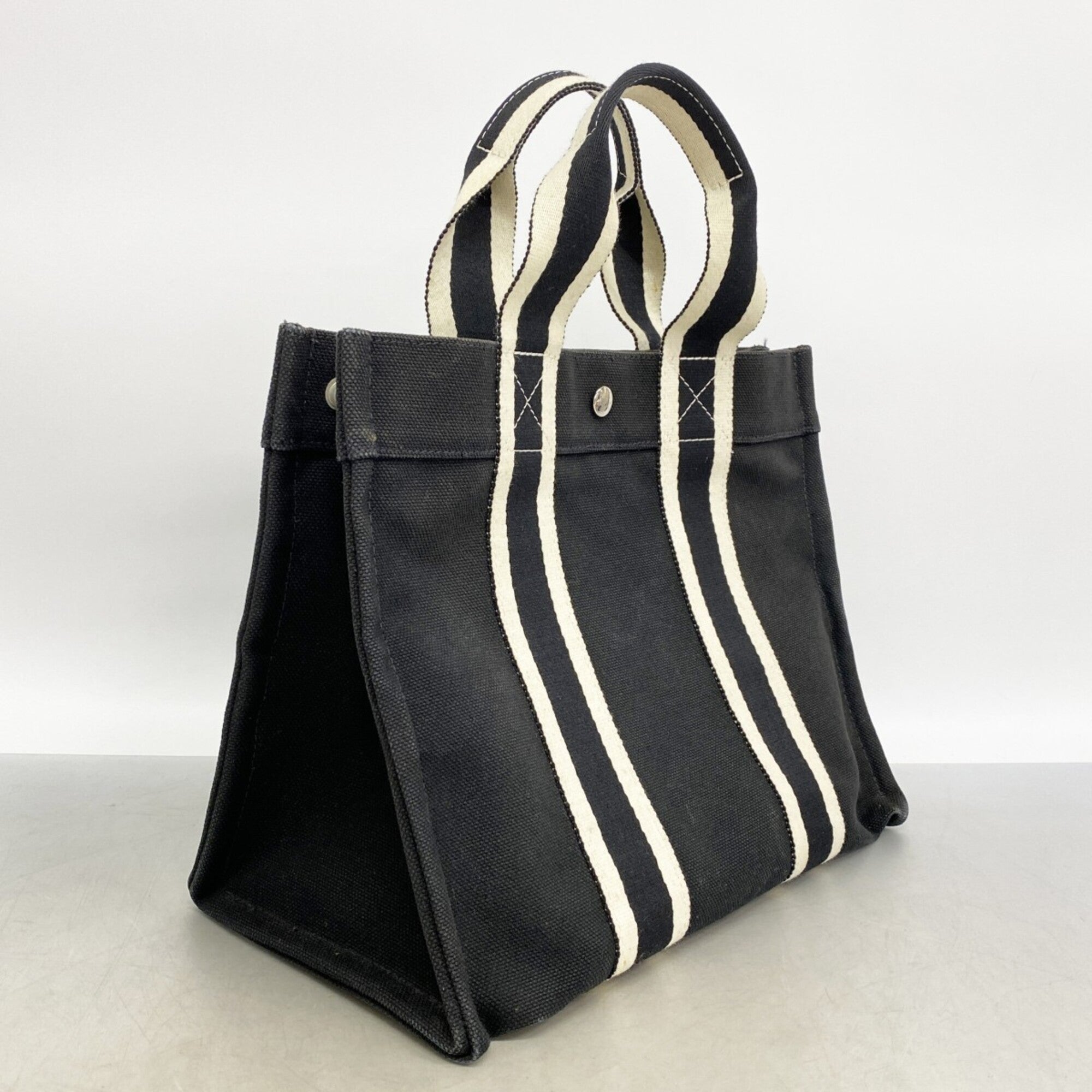 Hermes Black Canvas Tote Bag (Pre-Owned)