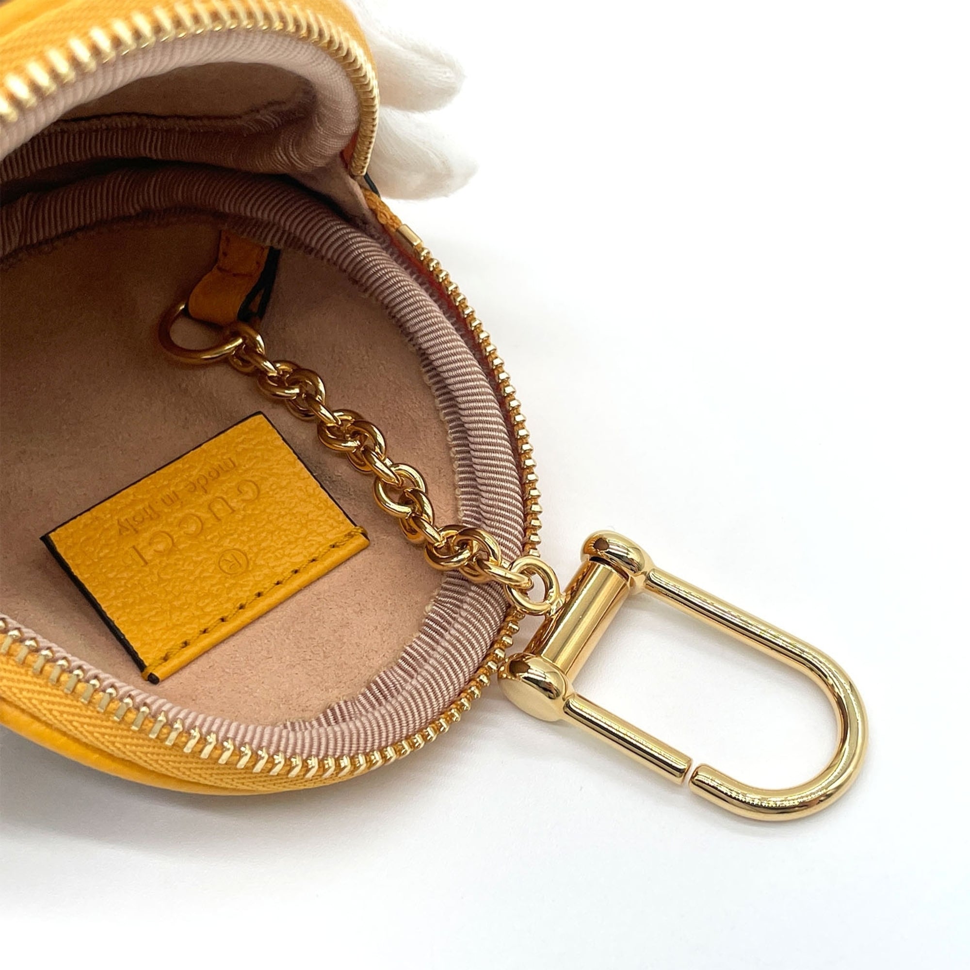 Gucci Yellow Coated Canvas Leather Coin Purse/Coin Case (Pre-Owned)