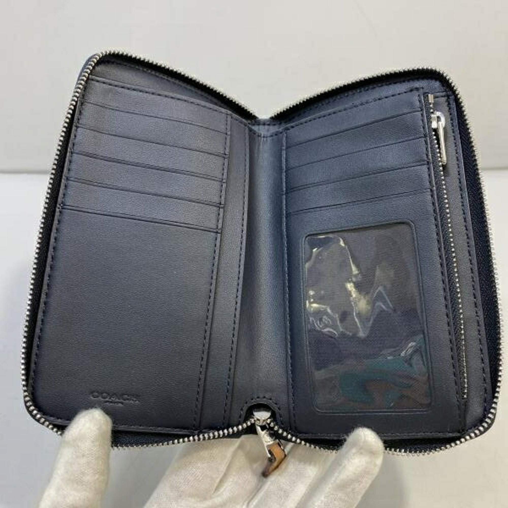 Coach Signature Blue Long Wallet (Bi-Fold) (Pre-Owned)