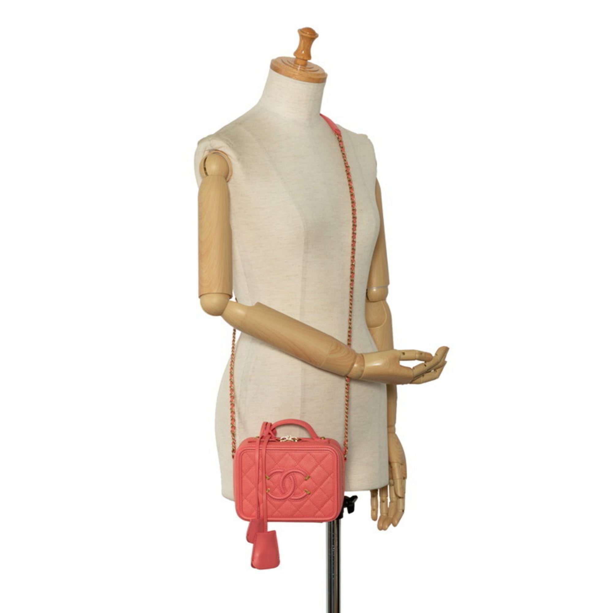 Chanel Pink Grained Calfskin Handbag Shoulder Bag (Pre-Owned)