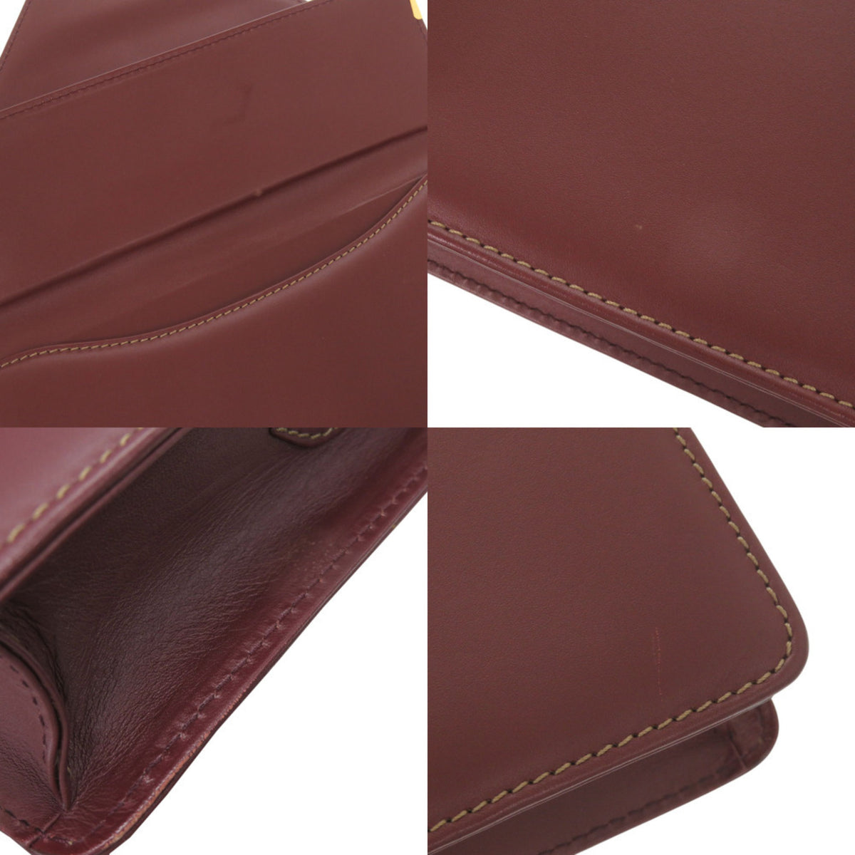 Cartier Bordeaux Leather Shoulder Bag (Pre-Owned)