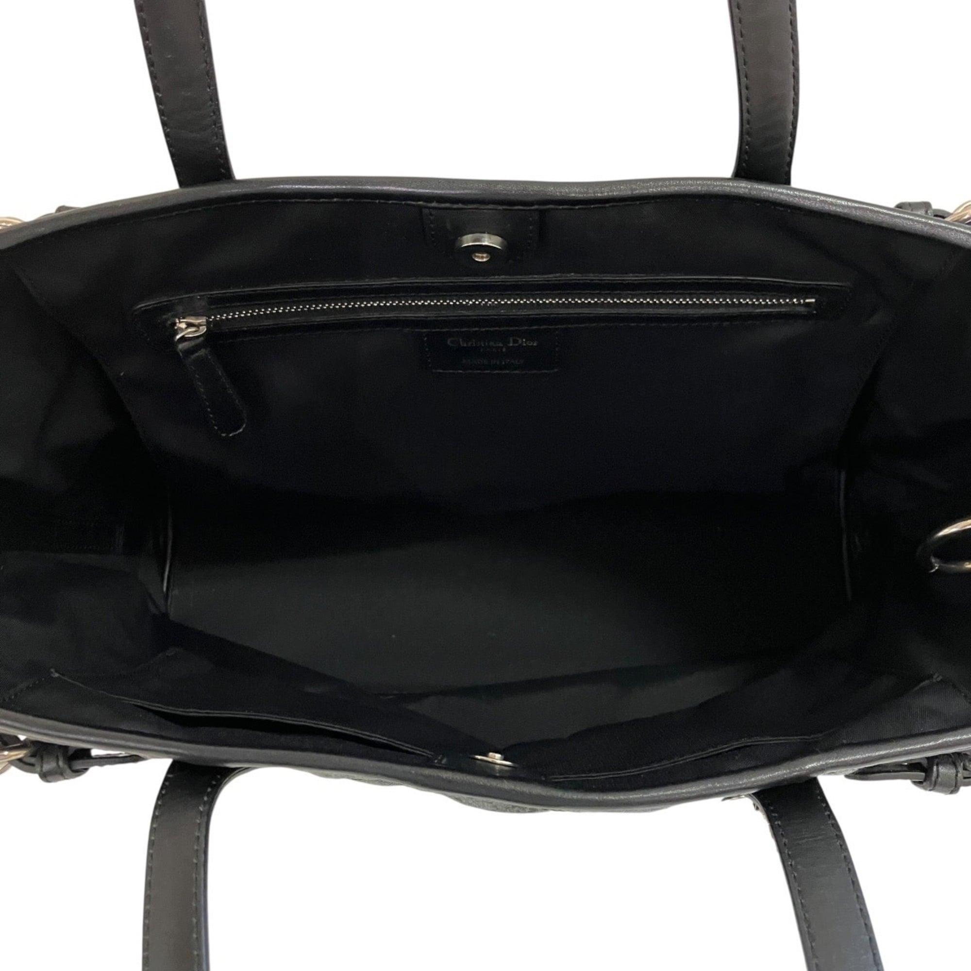 Christian Dior Black Canvas Leather Tote Bag (Pre-Owned)