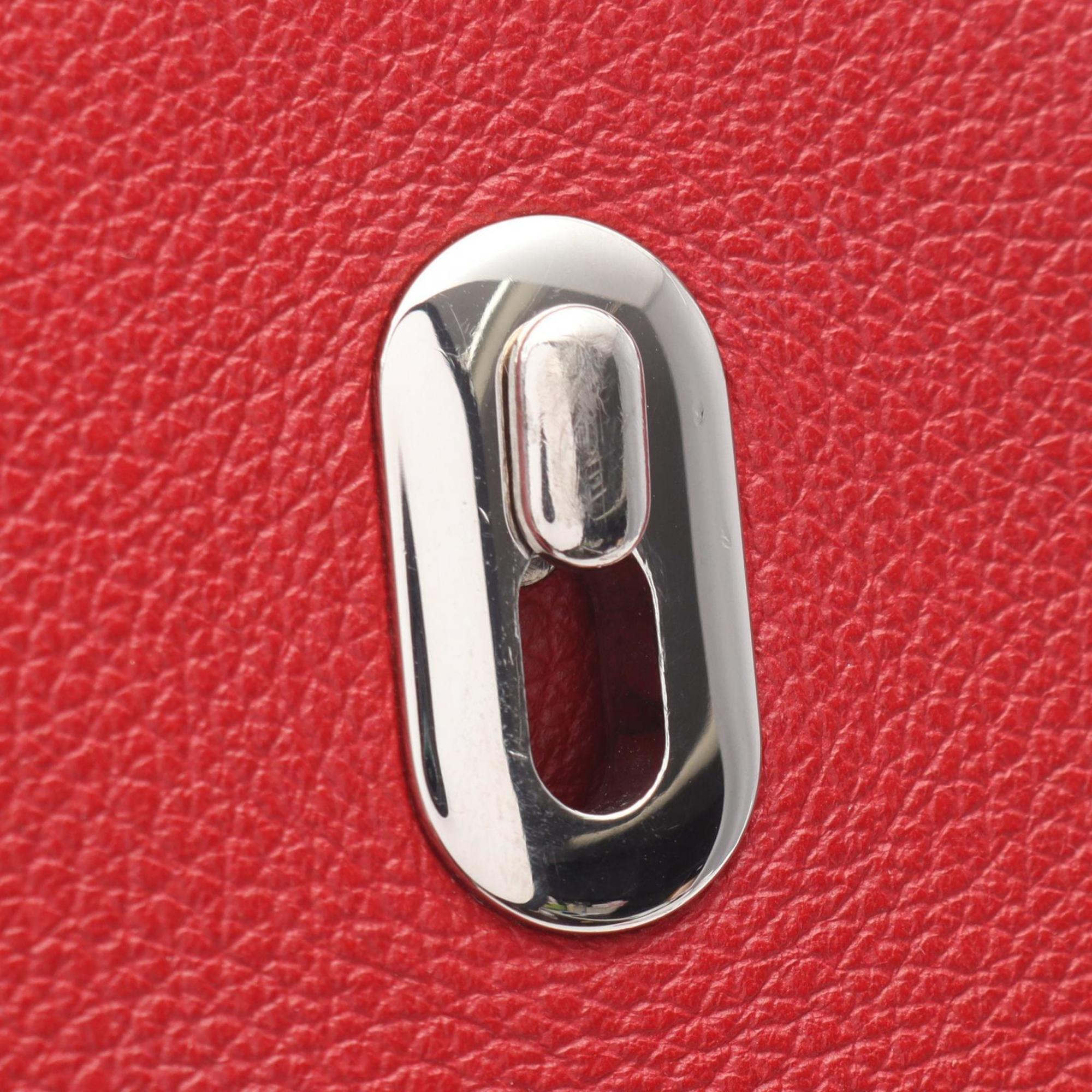 Hermes Red Color Rouge Casaque Evergrain Leather Leather Backpack Handbag (Pre-Owned)