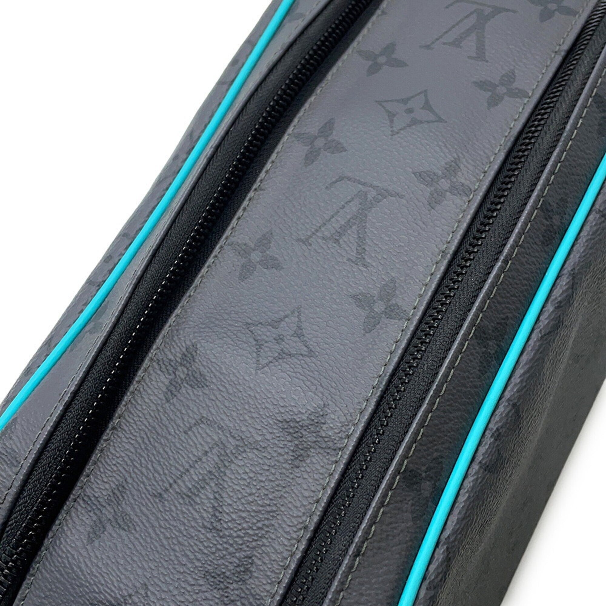 Louis Vuitton Black Noir Turquoise Monogram Eclipse Clutch Bag (Pre-Owned)