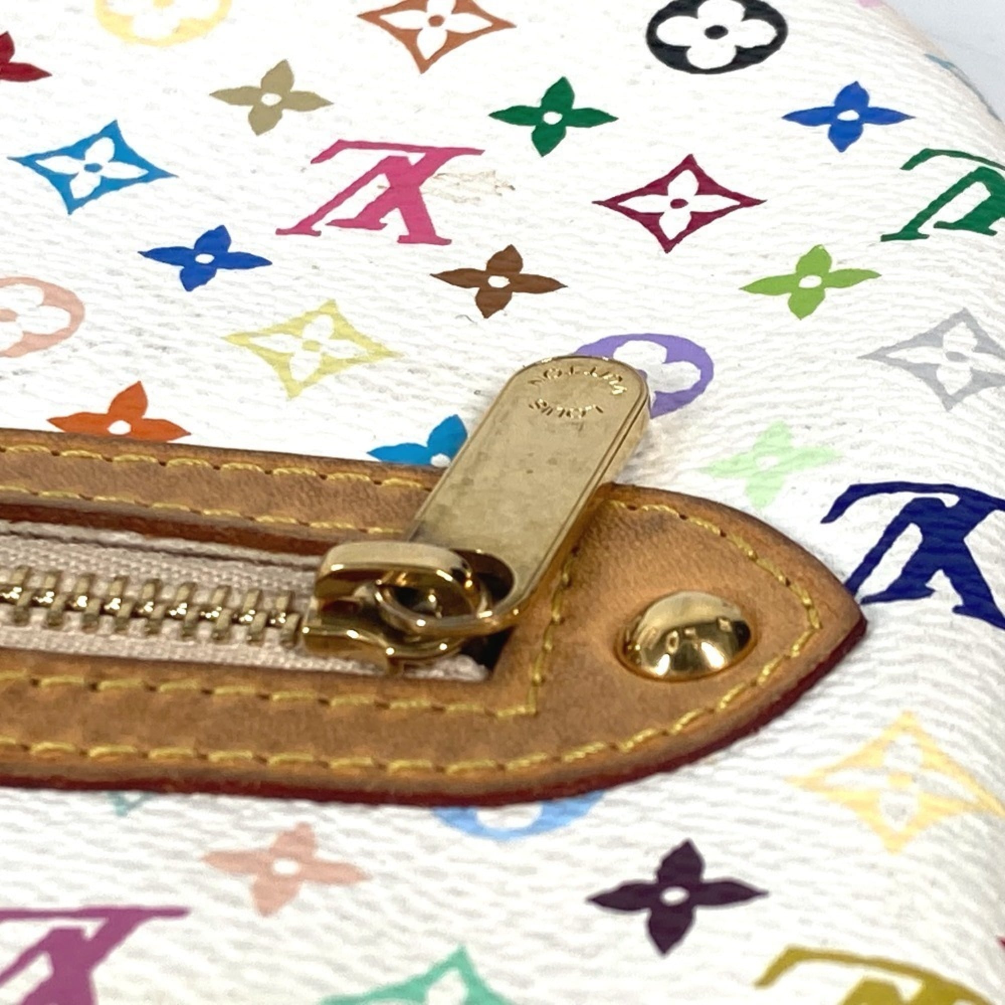 Louis Vuitton Blanc Multi-Color White Monogram Multicolore Clutch Bag Pochette Pouch (Pre-Owned)