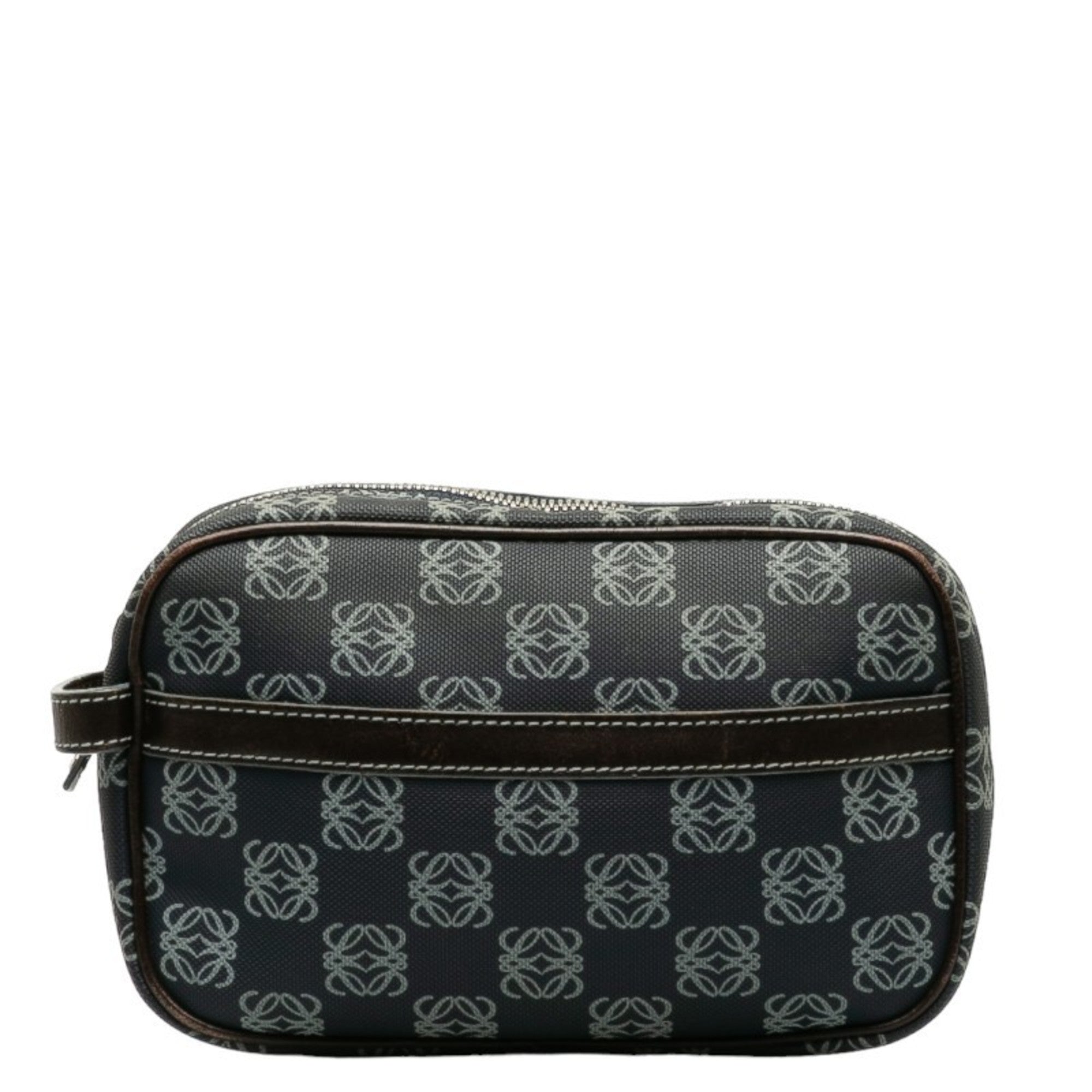 Loewe Brown Navy Pvc Leather Pouch (Pre-Owned)