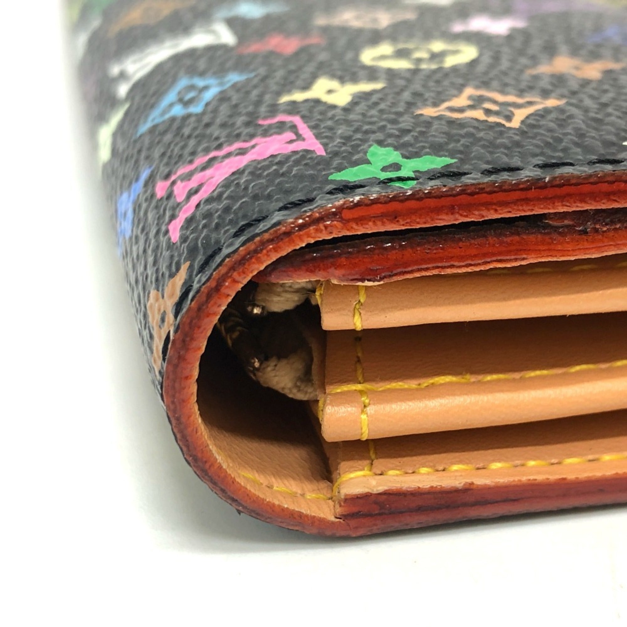 Louis Vuitton Black Monogram Multicolore Long Wallet (Bi-Fold) (Pre-Owned)
