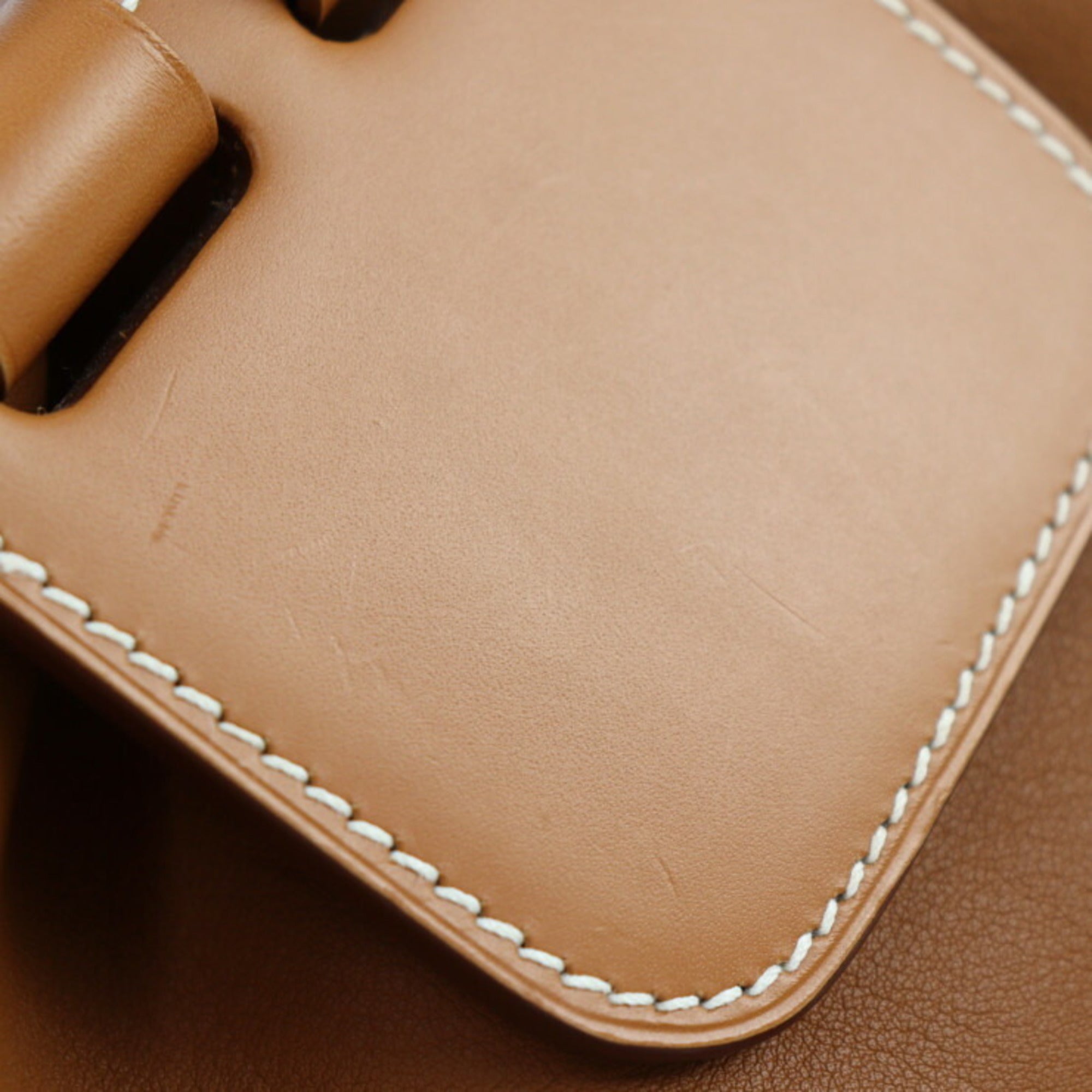 Hermes Brown Gold Taurillon Clemence Leather Swift Leather Handbag Shoulder Bag Tote Bag (Pre-Owned)