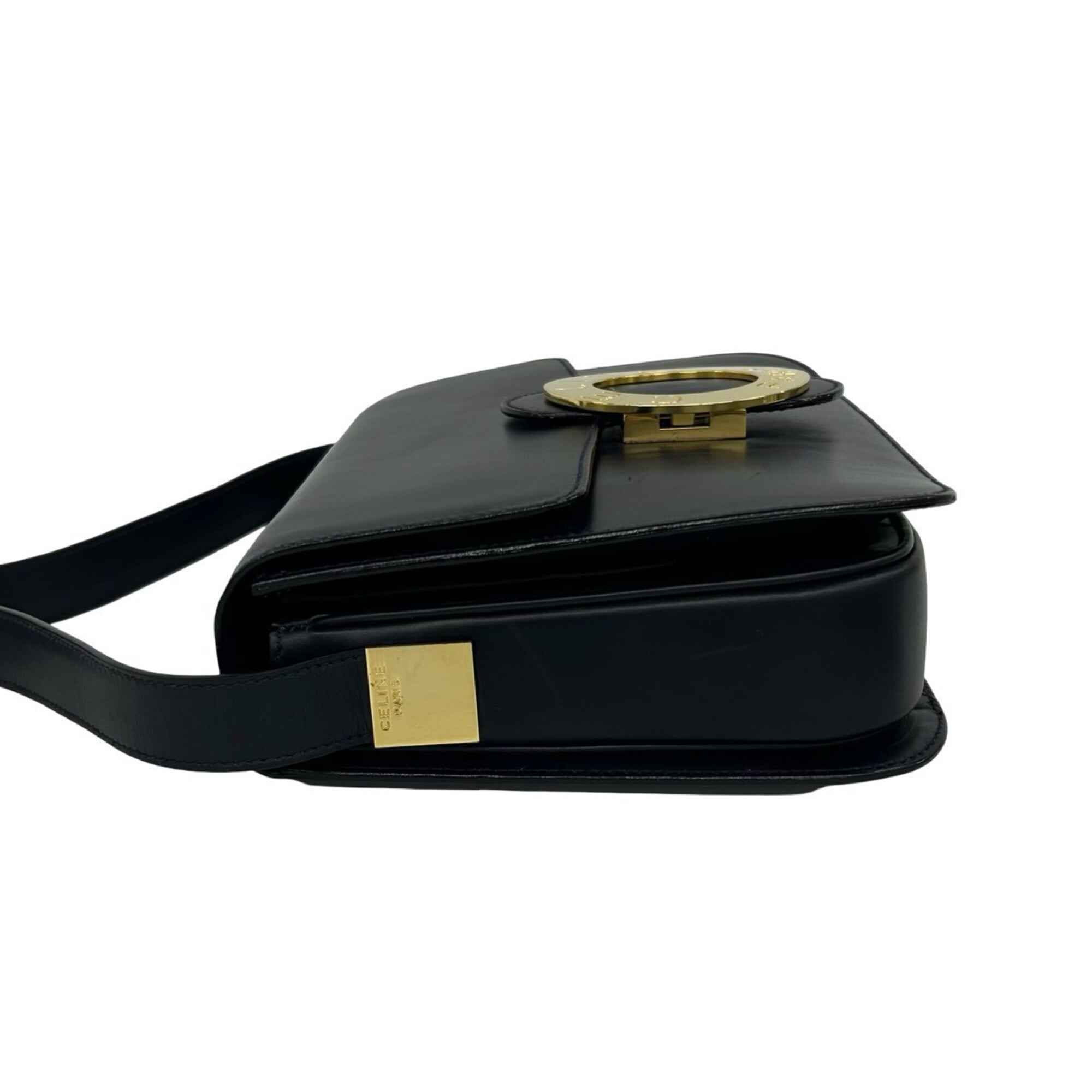Celine Navy Leather Pochette Shoulder Bag (Pre-Owned)
