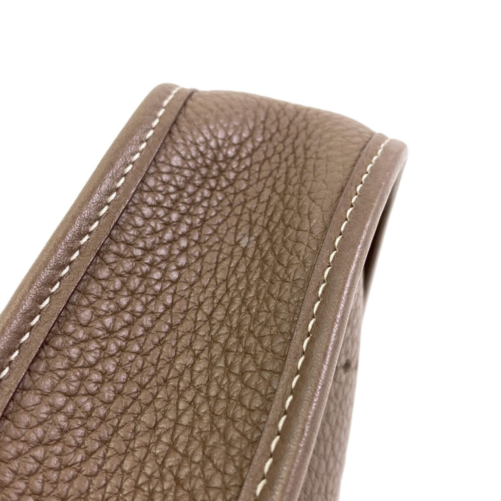 Hermes Etoupe Gray Taurillon Clemence Leather Shoulder Bag (Pre-Owned)