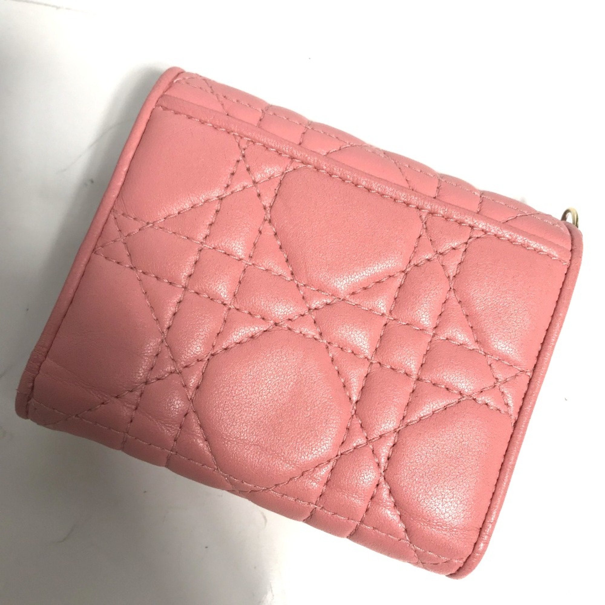 Christian Dior Pink Leather Wallet (Tri-Fold) (Pre-Owned)