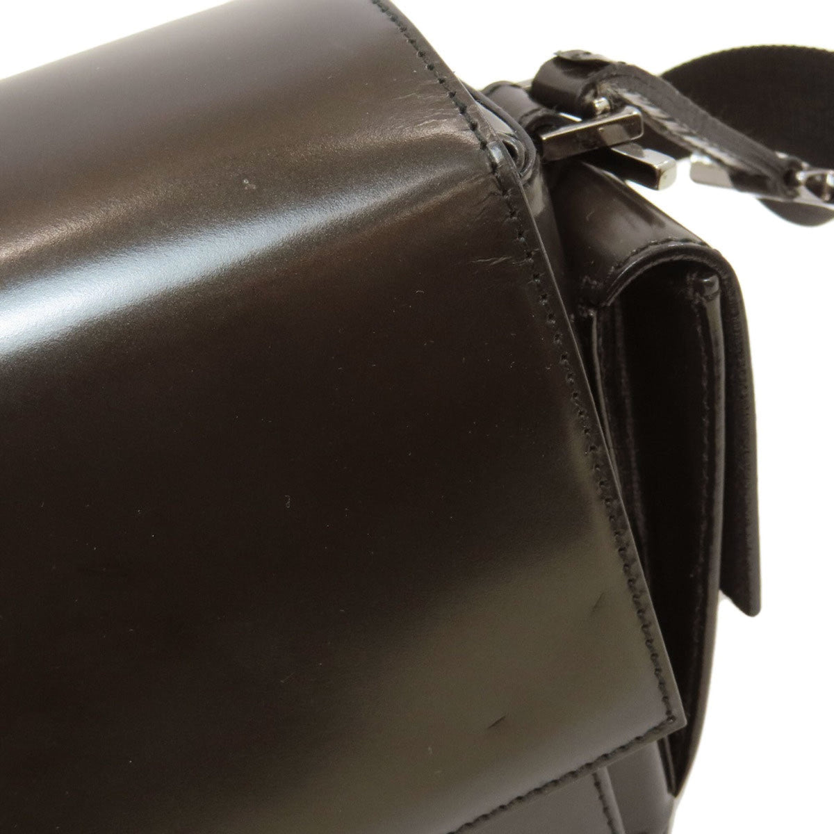 Gucci Black Gray Patent Leather Shoulder Bag (Pre-Owned)