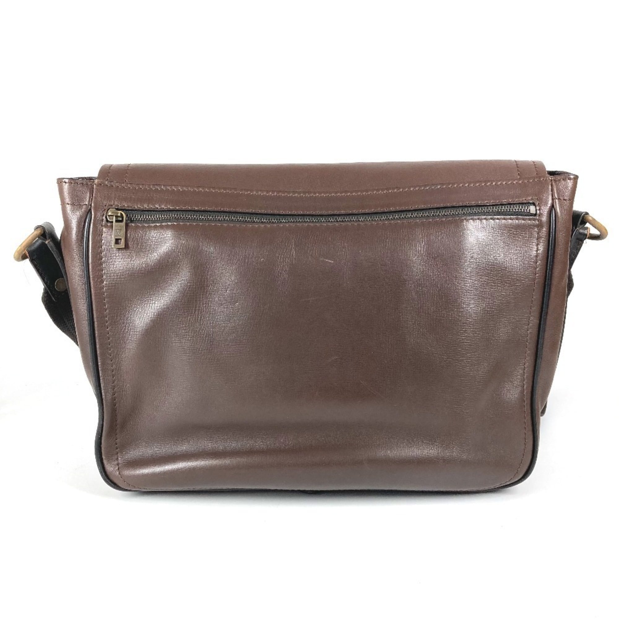 Louis Vuitton Brown Coffee Utah Leather Messenger Bag Shoulder Bag (Pre-Owned)